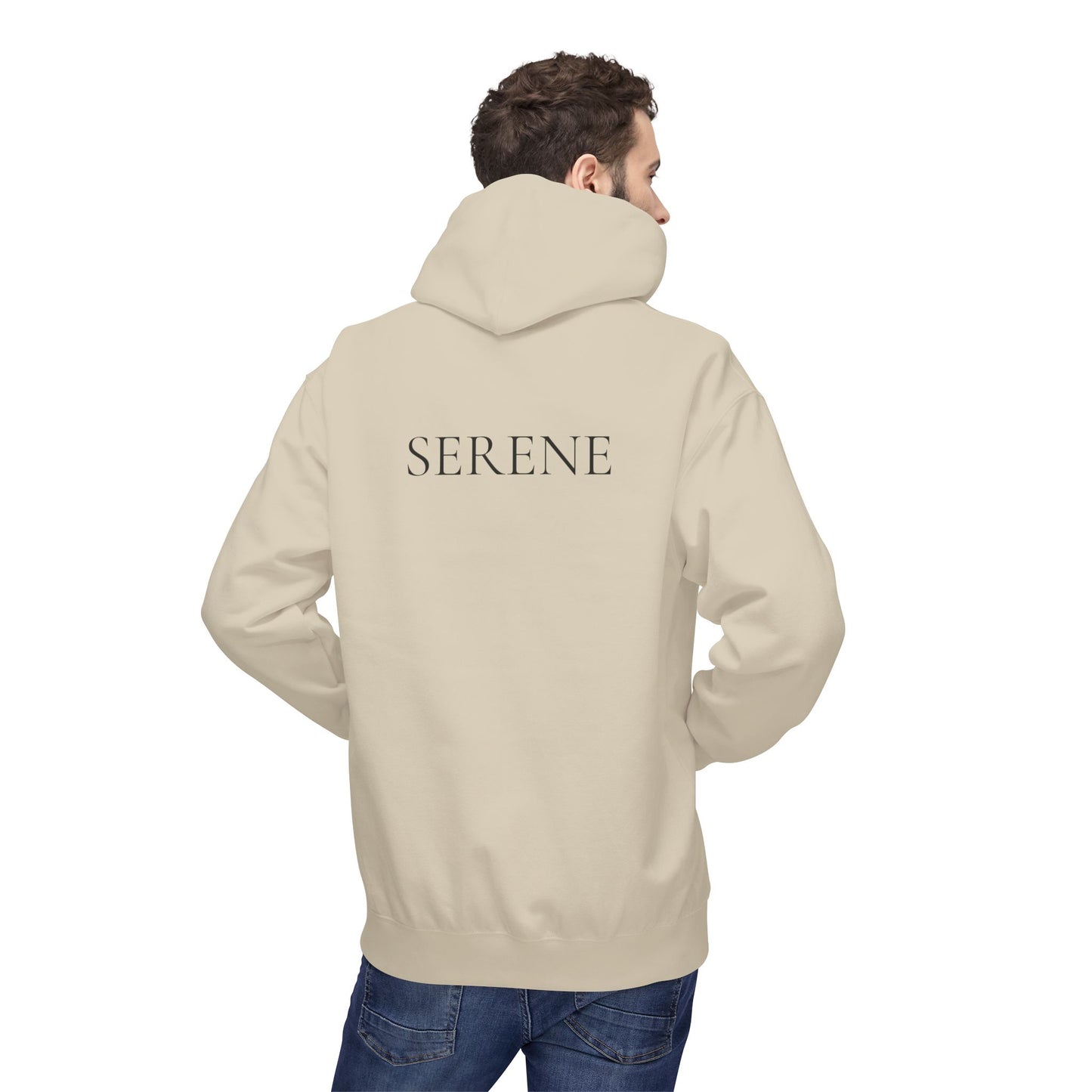 SERENE Hoodie (Rückenprint) – Unisex Midweight Fleece | Nachhaltige Streetwear mit Komfort & Stil