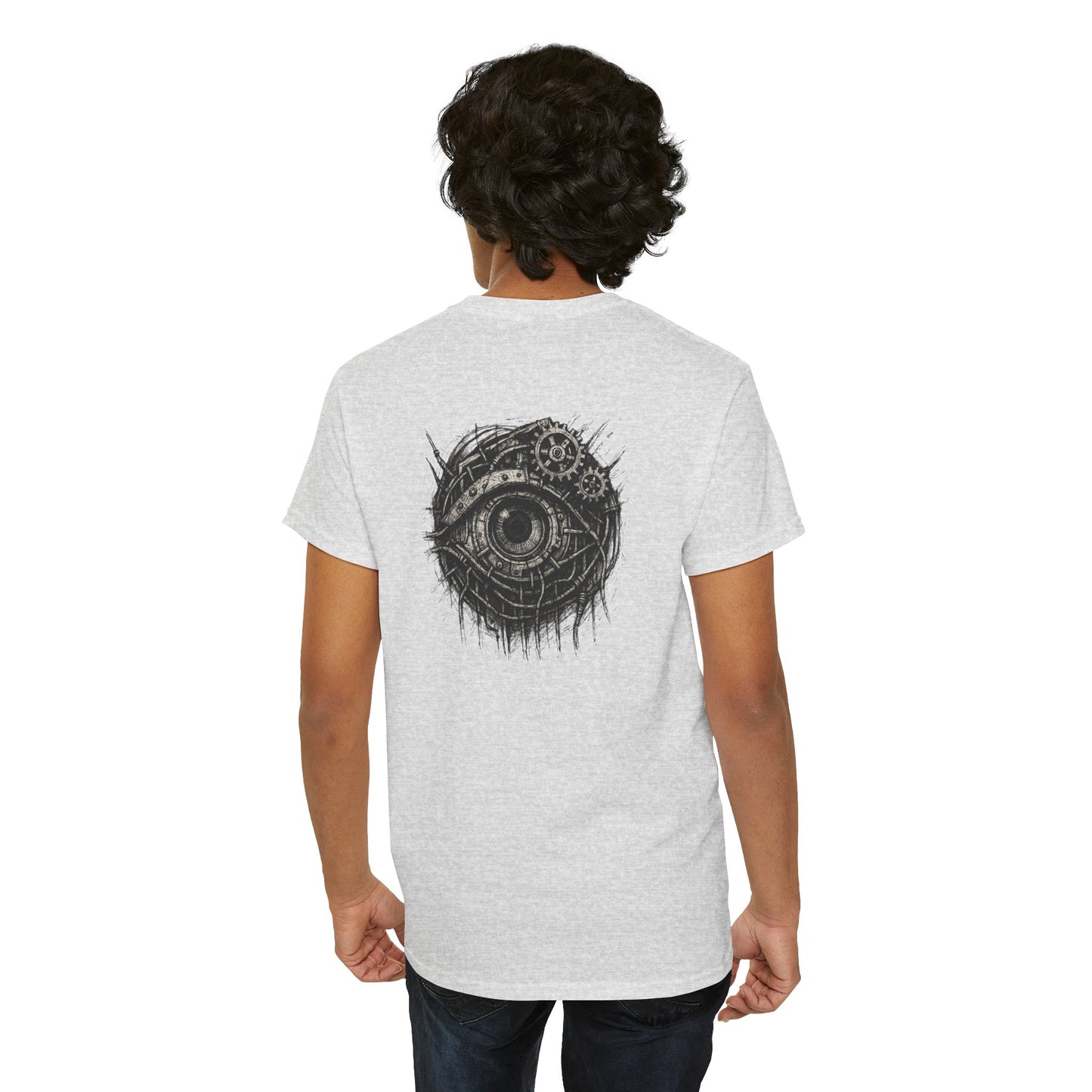 Biomechanisches Auge T-Shirt Unisex – Cyberpunk Zahnräder & Drähte Design | Futuristisches Cyborg Shirt für Sci-Fi & Gothic Fans