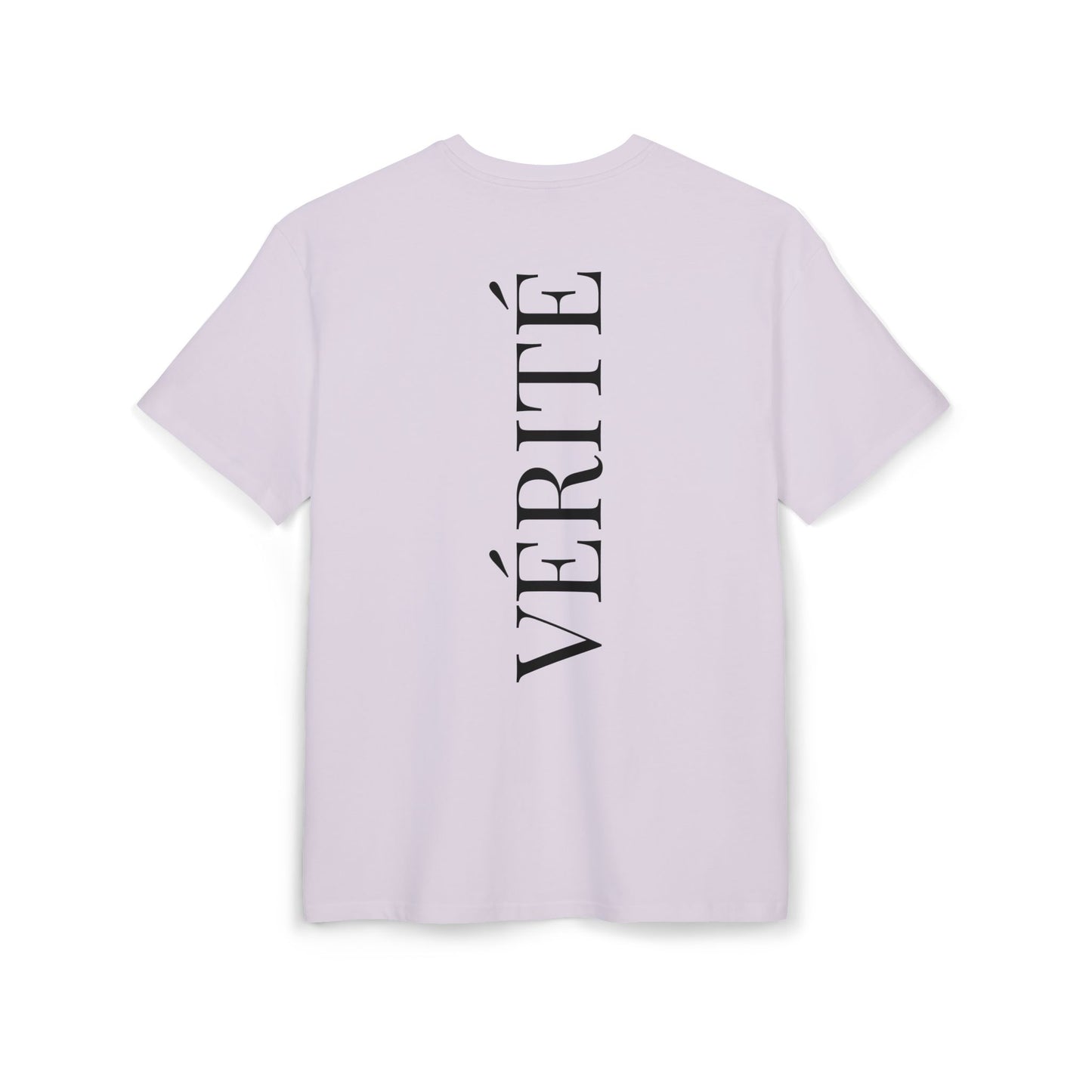 Stylisches T-Shirt mit Aufschrift ‘Vérité’ (Rückenprint) – Minimalistisches Design für Modebewusste
