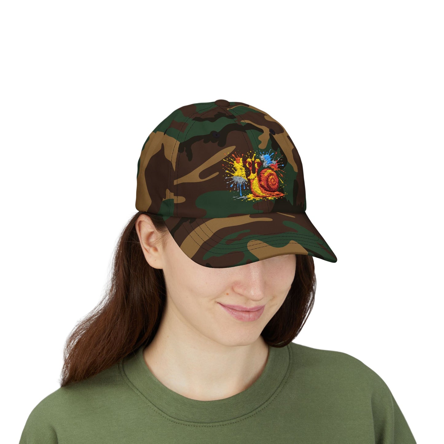 Schnecken Cap – Lustige Unisex Kappe mit buntem Farbklecks-Motiv für Alltag, Festivals & Streetwear