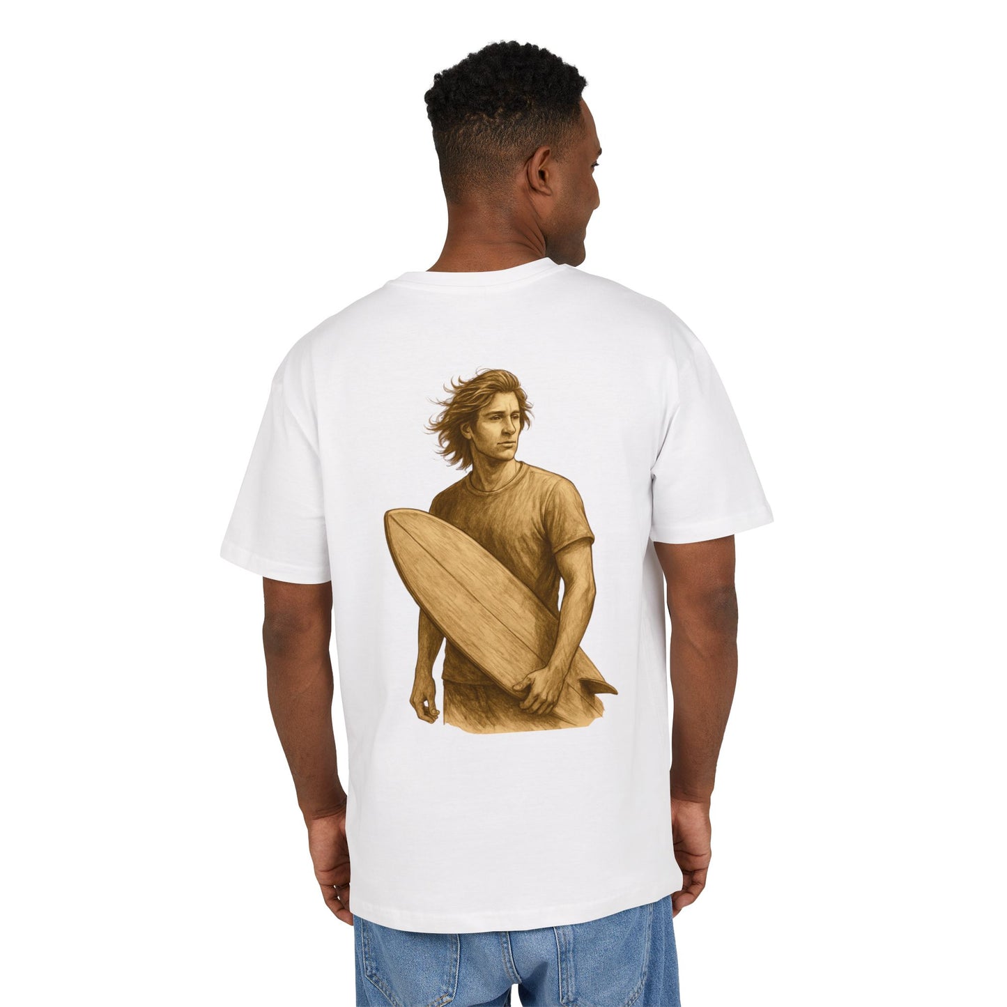 Retro Surfer T-Shirt (Brustprint) – Vintage Beach Style für Wellenreiter & Ocean-Lovers