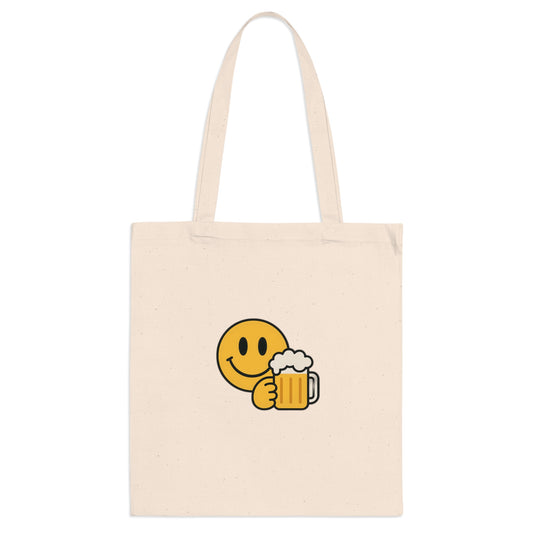 Jutebeutel mit Bier Smiley – Lustiges Festival & Party Accessoire