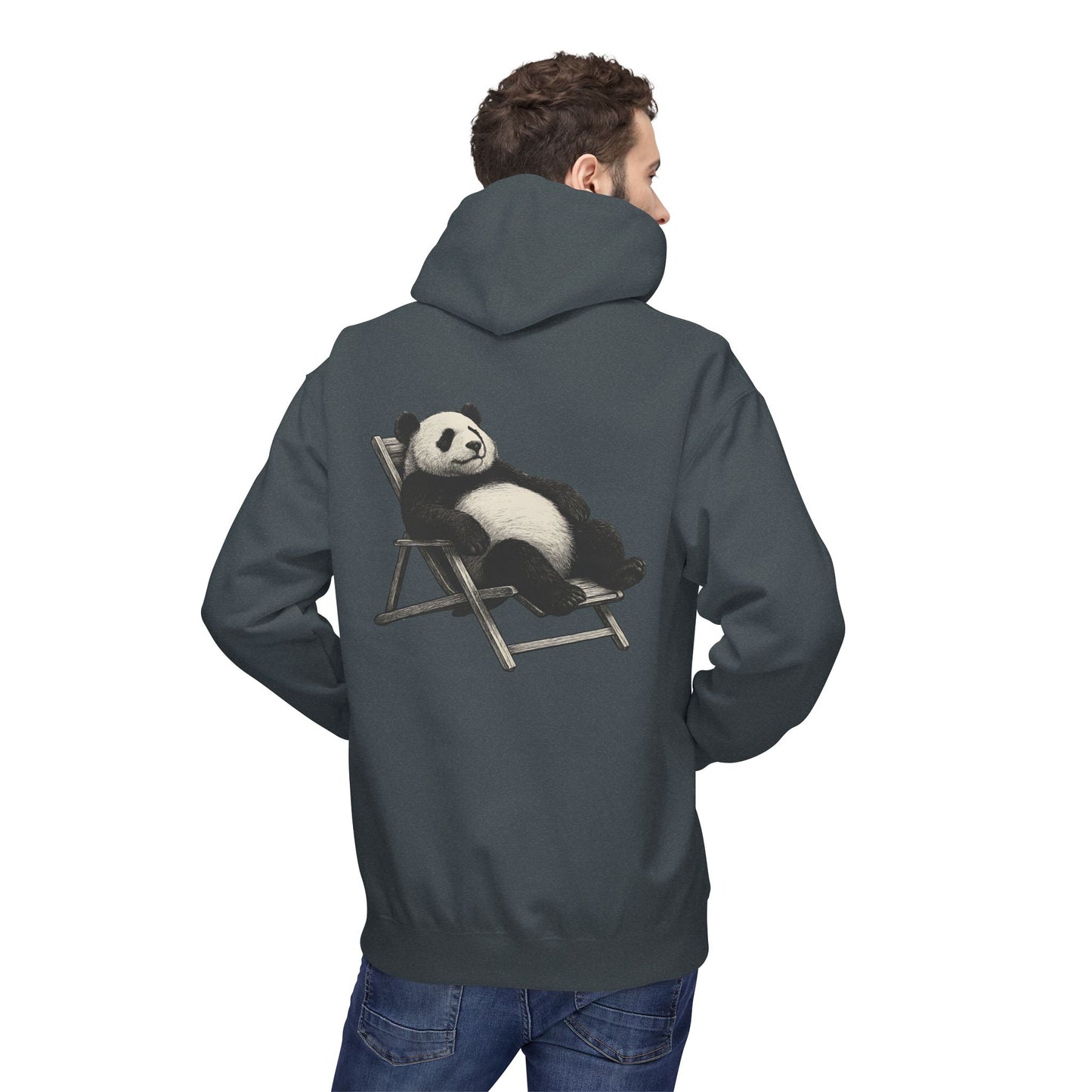Chillender Panda (Rückenprint) - Unisex Midweight Fleece | Nachhaltige Streetwear mit Komfort & Stil