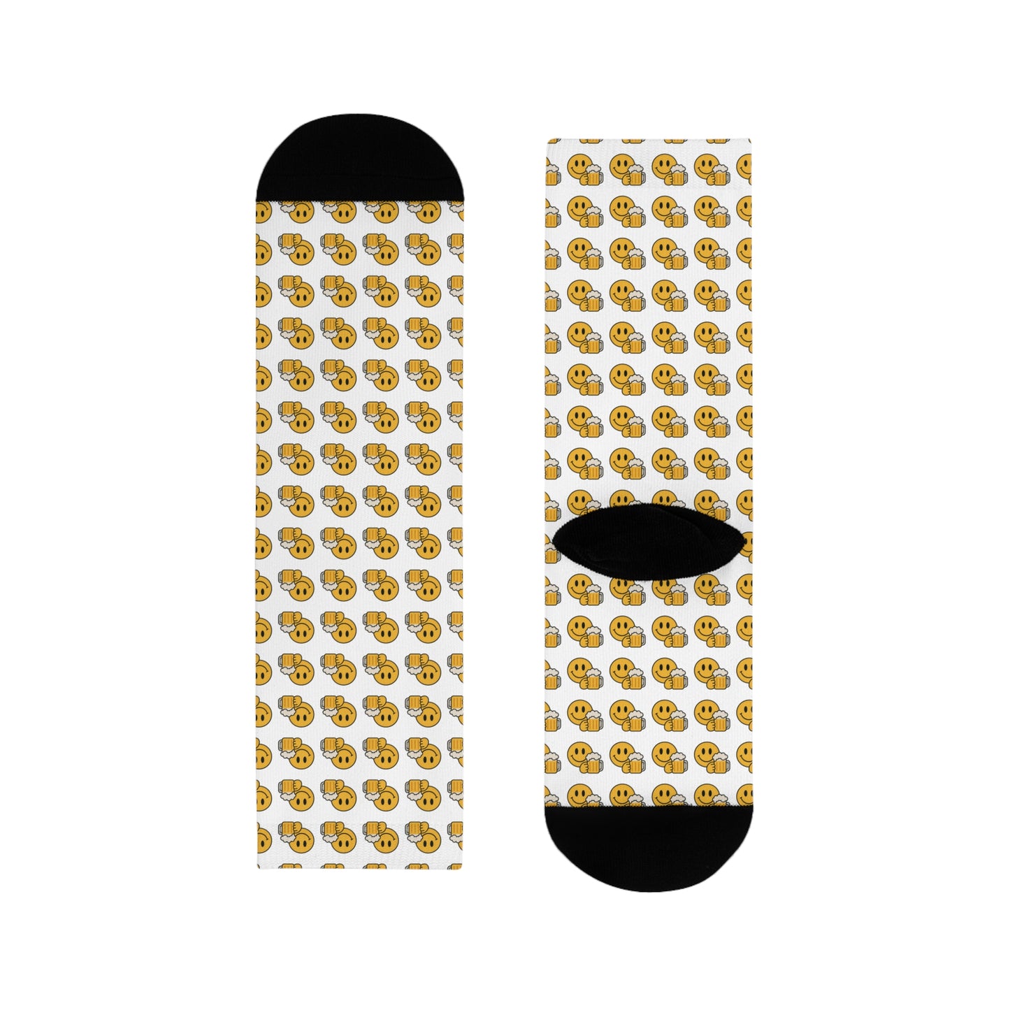 Bier Smiley Socken – Lustige Crew Socks für Männer & Frauen | Festival & Geschenkidee