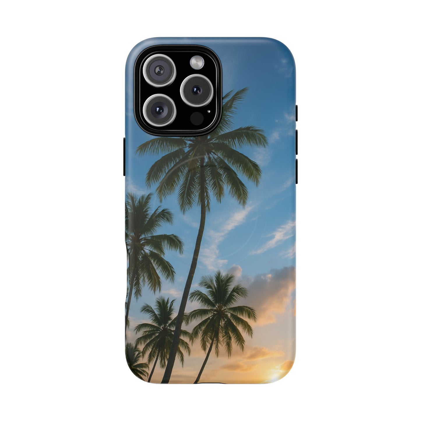 Tropische Sonnenuntergang Handyhülle mit Palmen – Sommer Vibes Case für iPhone & Android | Tropisches Strandmotiv