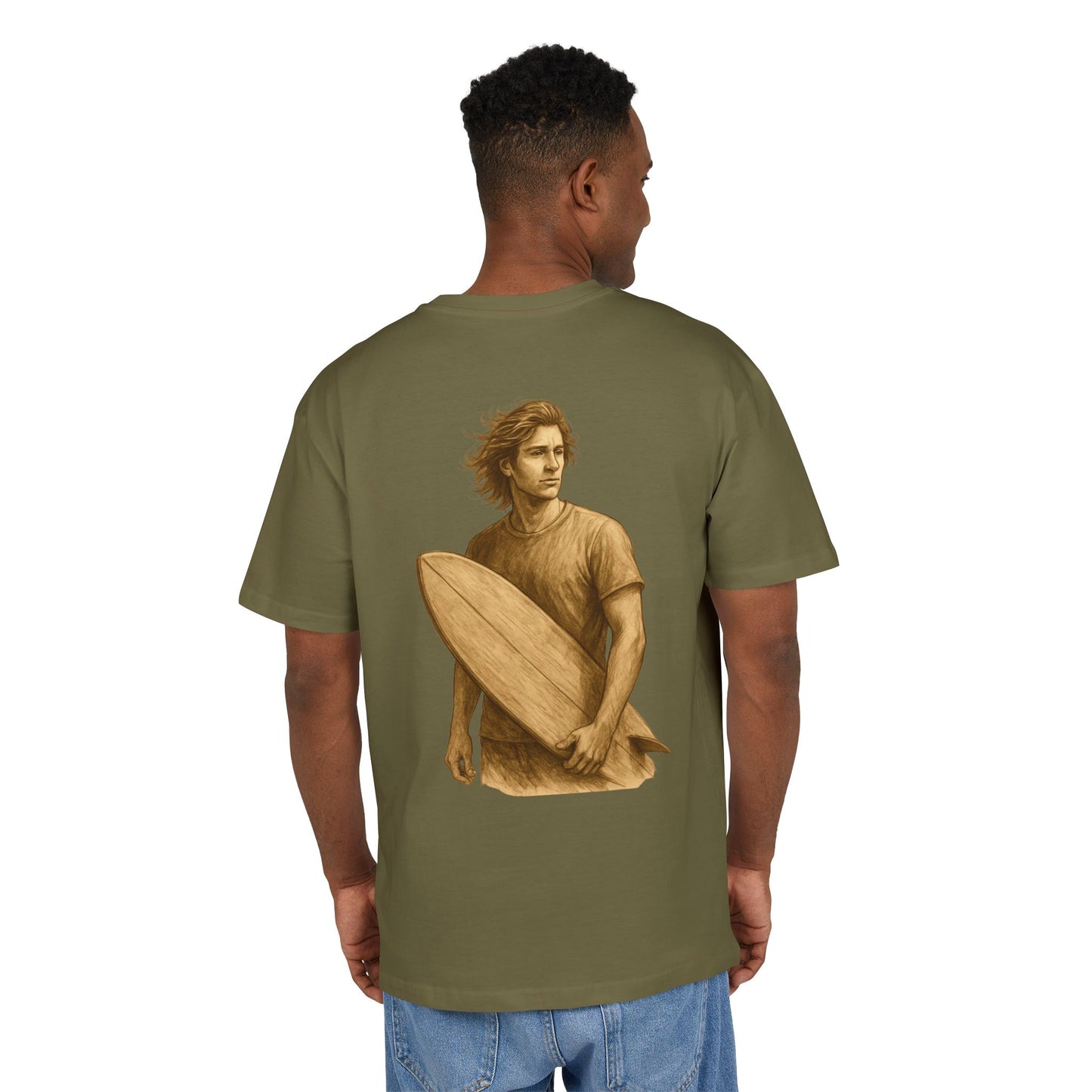 Retro Surfer T-Shirt (Brustprint) – Vintage Beach Style für Wellenreiter & Ocean-Lovers