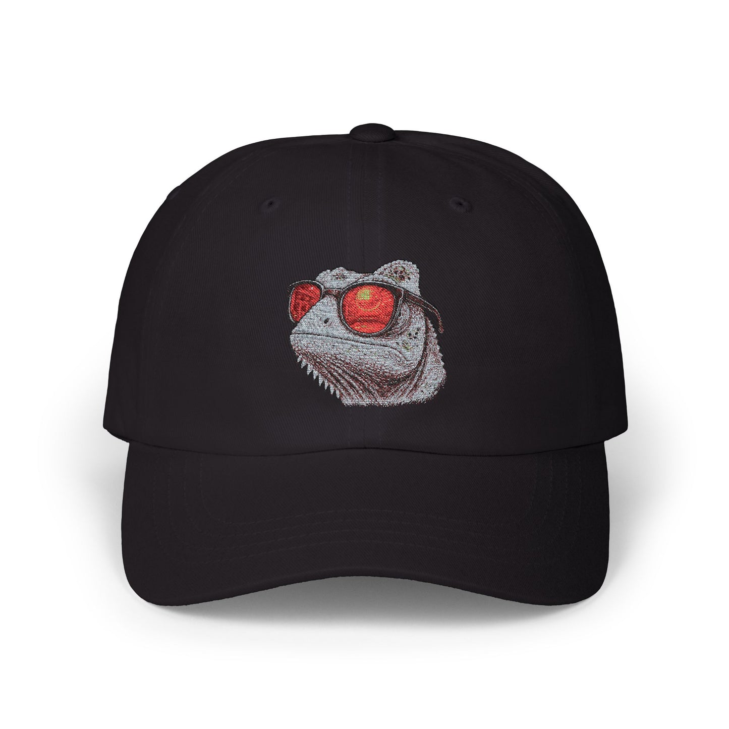 Chamäleon Cap mit Sonnenbrille & Disco-Design – Trendige Unisex Basecap mit Tiermotiv