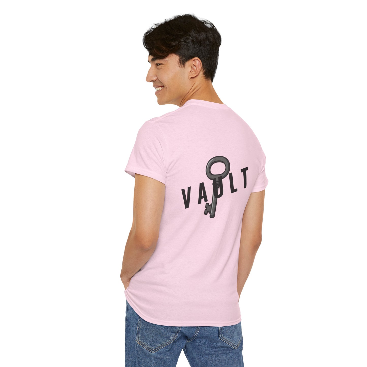 VAULT T-Shirt mit Schlüssel-Design (Rückenprint) – Unisex Heavy Cotton Tee | Nachhaltige Streetwear aus 100% Baumwolle