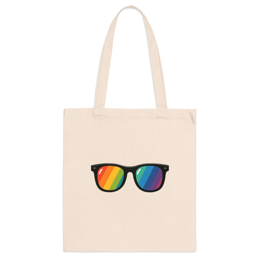 Jutebeutel mit Regenbogen Sonnenbrille – Stylische Baumwolltasche für Pride, Alltag & Festivals