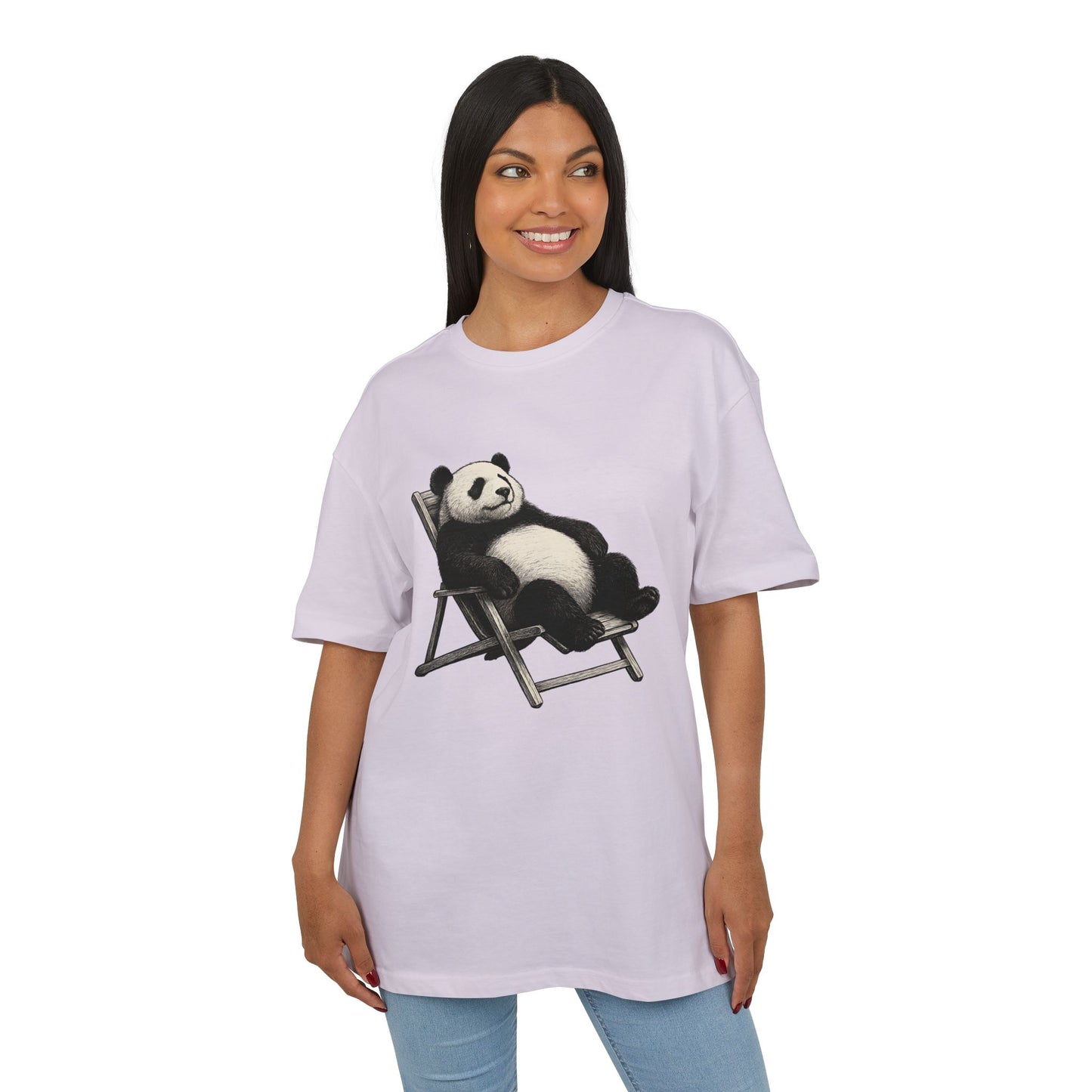 Chillender Panda (Brustprint) – Cooles Tiermotiv | Unisex Funshirt