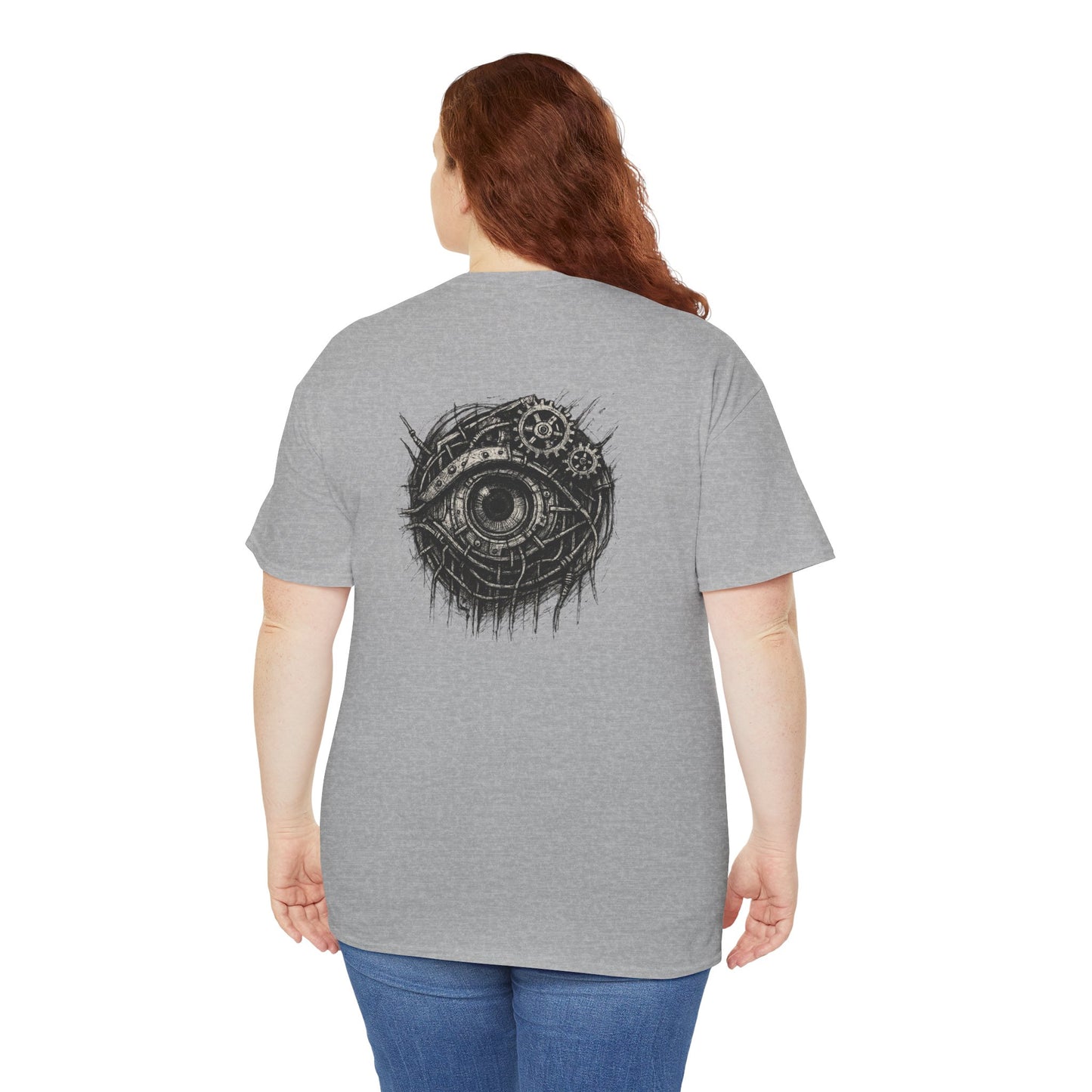 Biomechanisches Auge T-Shirt Unisex – Cyberpunk Zahnräder & Drähte Design | Futuristisches Cyborg Shirt für Sci-Fi & Gothic Fans