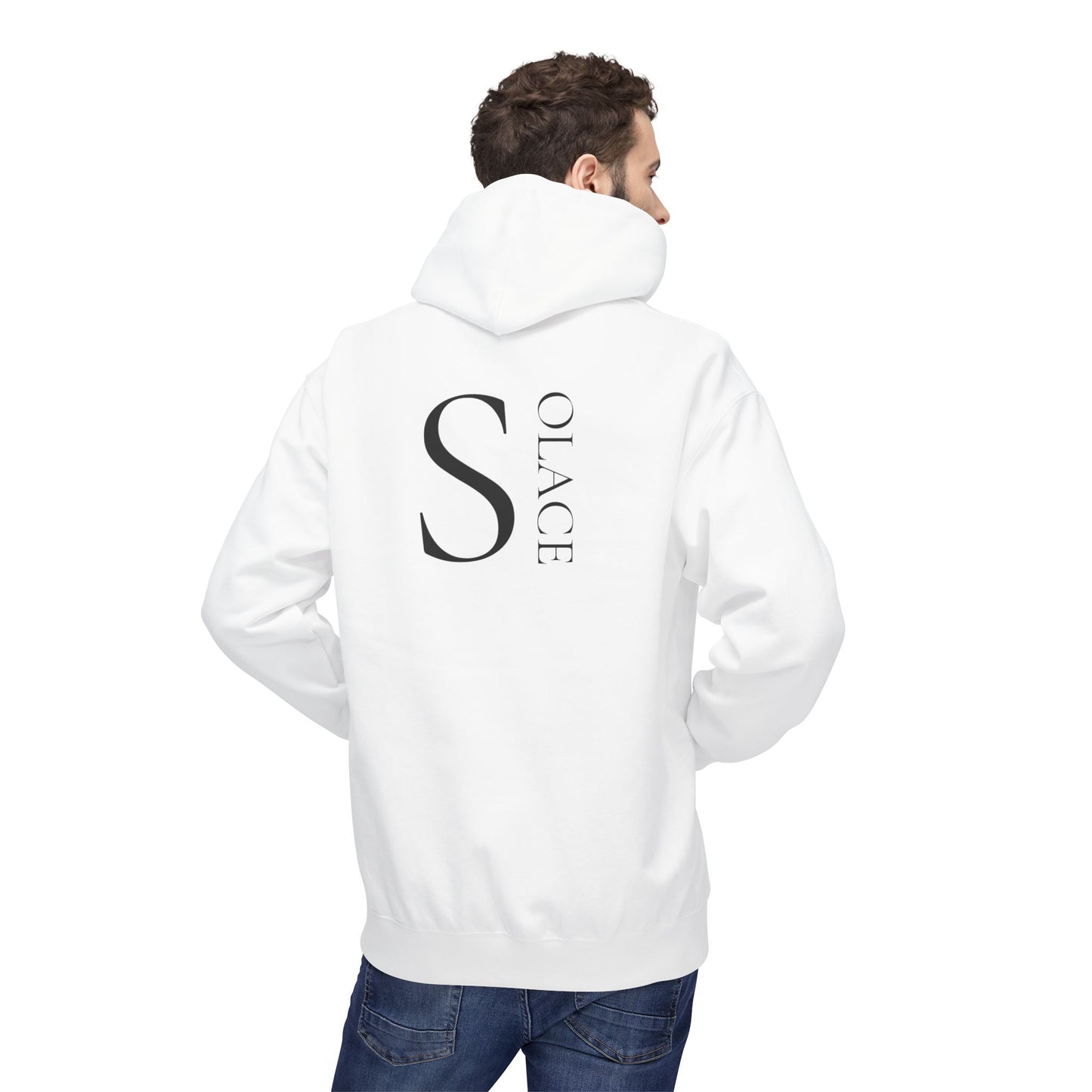 SOLACE Hoodie Unisex (Brustprint) – Nachhaltiger Midweight Fleece Kapuzenpullover mit Kängurutasche, Fair & OEKO-TEX zertifiziert