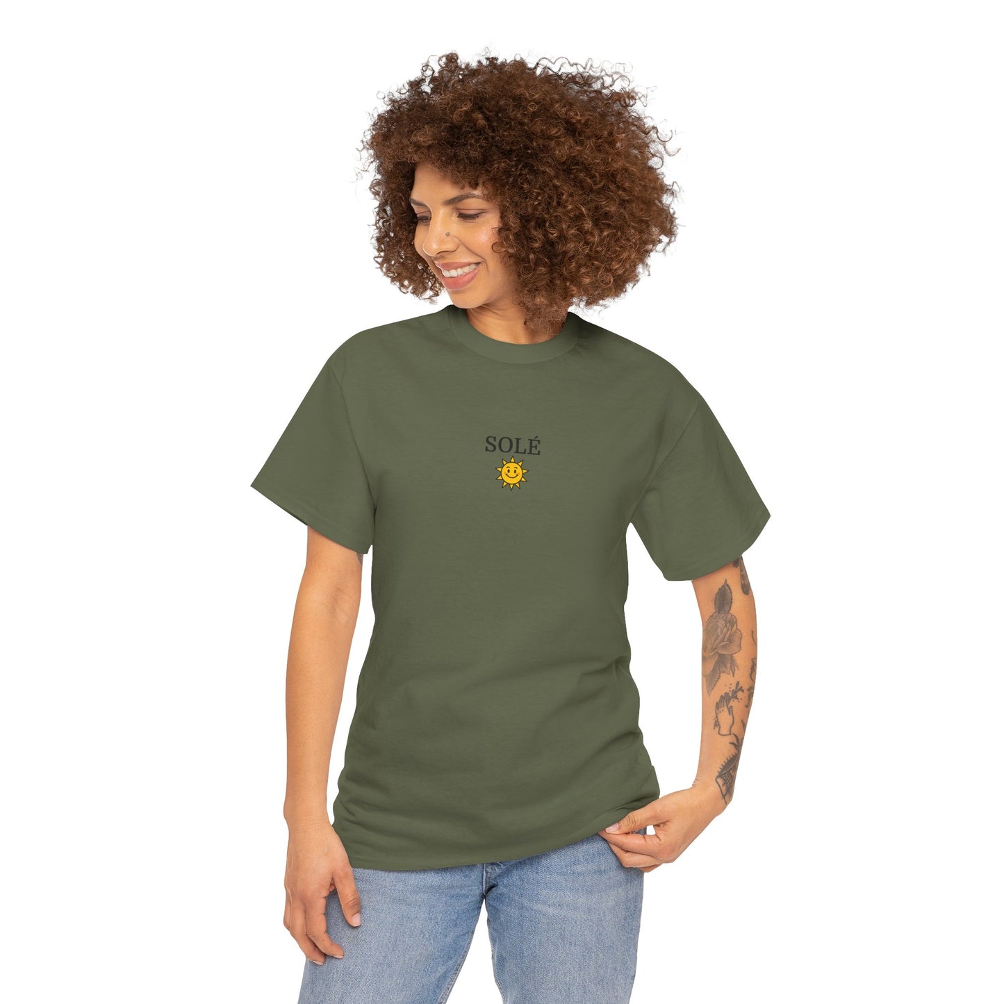 SOLÉ T-Shirt (Brustprint) – Unisex Heavy Cotton Tee | Nachhaltige Streetwear aus 100% Baumwolle