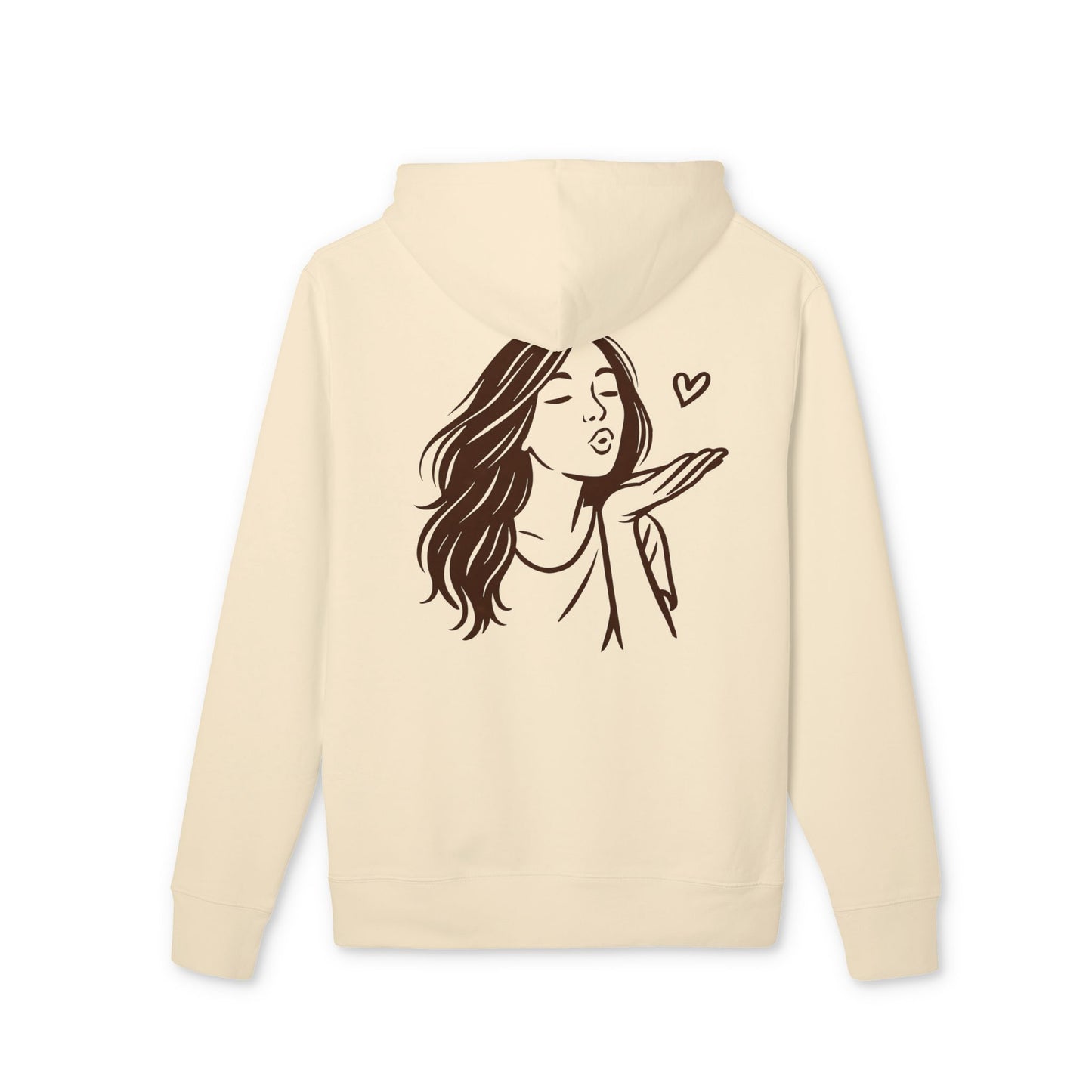 Kusshand Hoodie Unisex (Rückenprint) – Romantischer Love Hoodie mit Herz Motiv, Stylisches Geschenk für Valentinstag & Paare