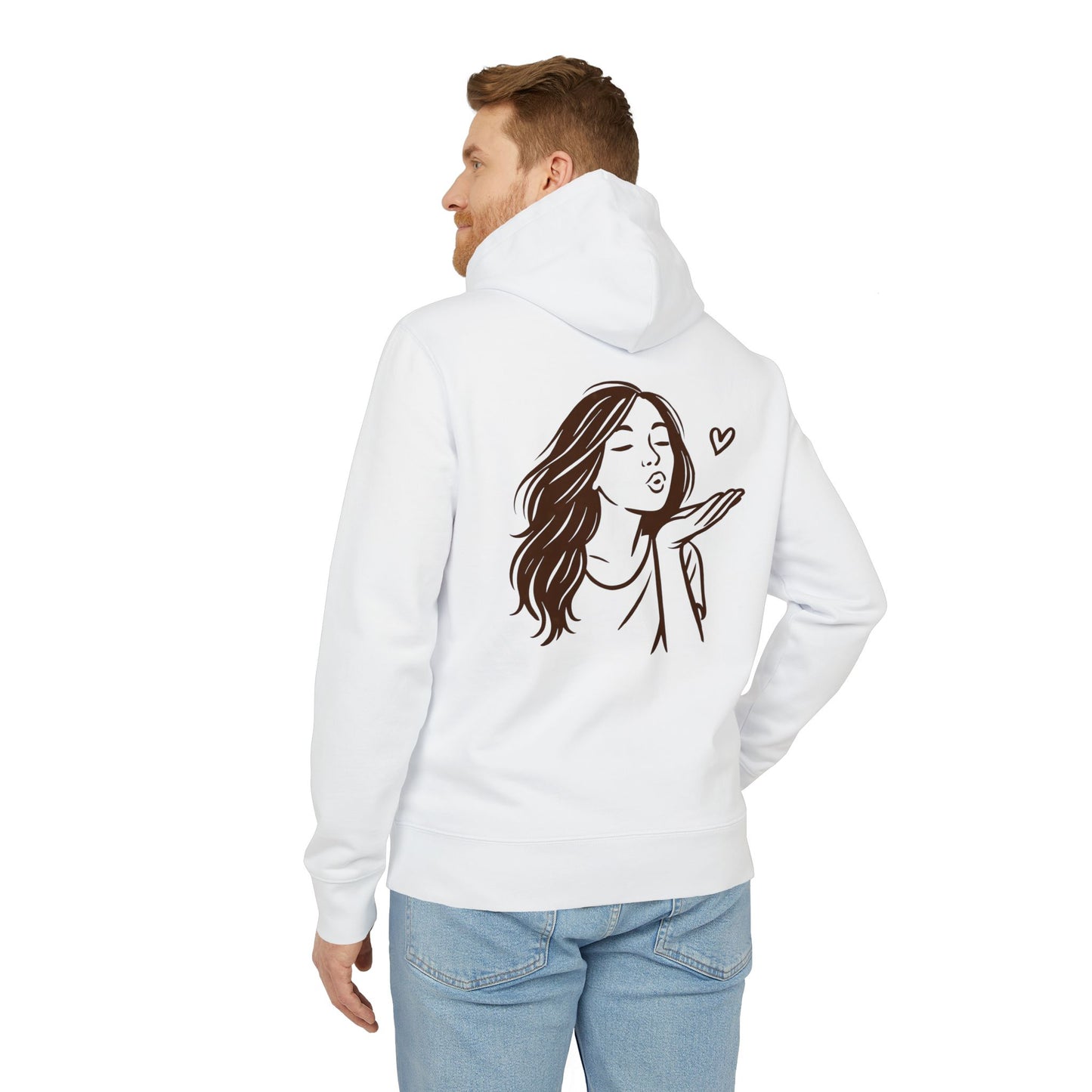 Kusshand Hoodie Unisex (Rückenprint) – Romantischer Love Hoodie mit Herz Motiv, Stylisches Geschenk für Valentinstag & Paare