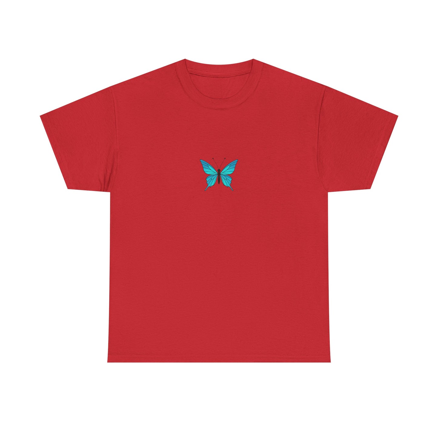 Blauer Schmetterling T-Shirt Unisex (Brustprint) – Farbintensives Butterfly Design | Natur-inspiriertes Shirt aus Baumwolle