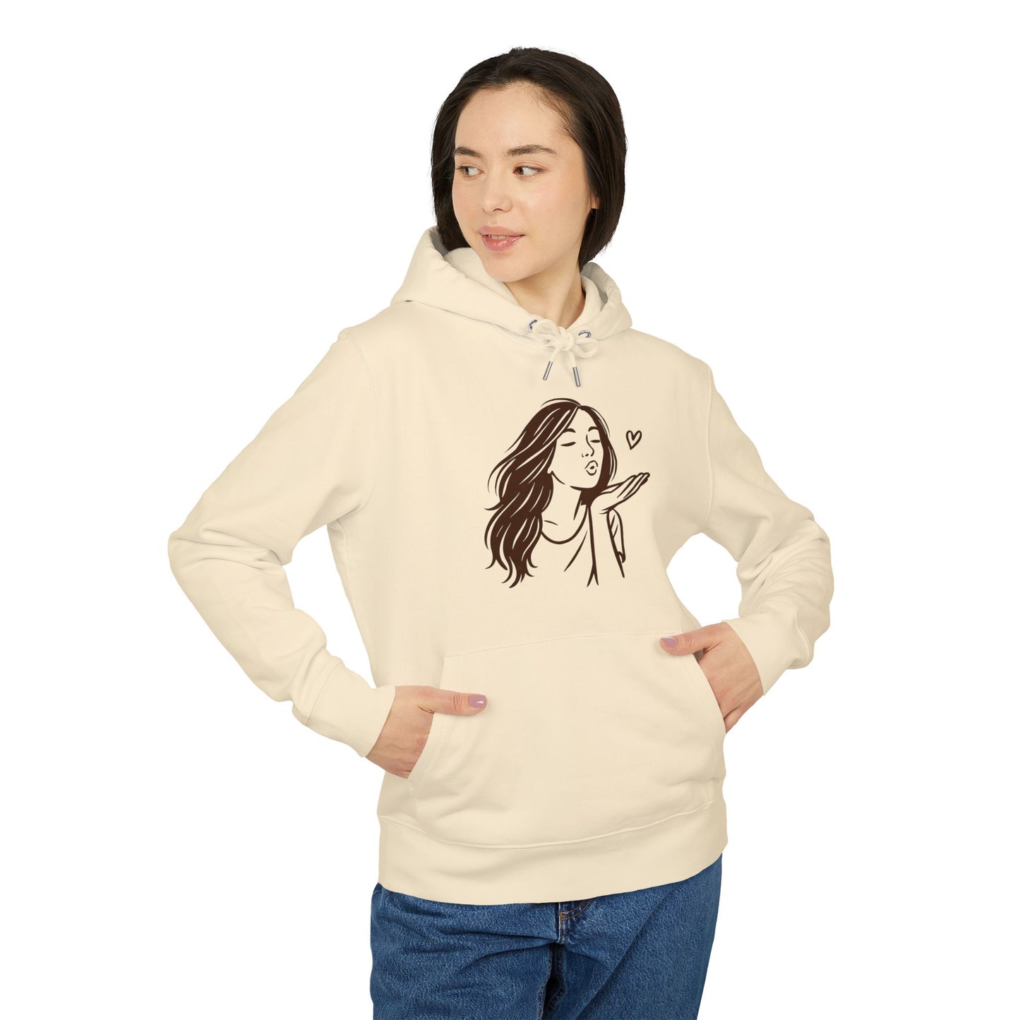 Kusshand Hoodie Unisex (Brustprint) – Romantischer Love Hoodie mit Herz Motiv, Stylisches Geschenk für Valentinstag & Paare