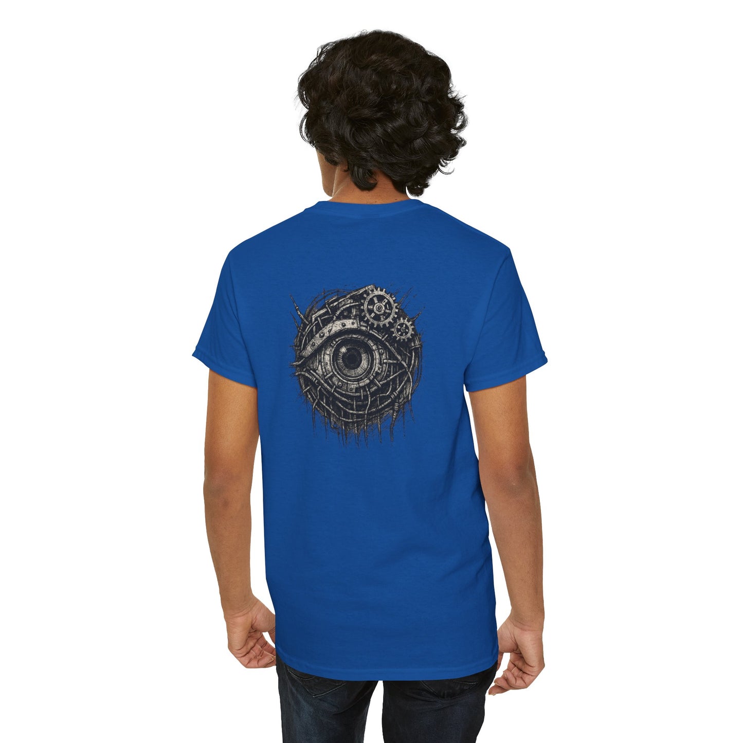 Biomechanisches Auge T-Shirt Unisex – Cyberpunk Zahnräder & Drähte Design | Futuristisches Cyborg Shirt für Sci-Fi & Gothic Fans