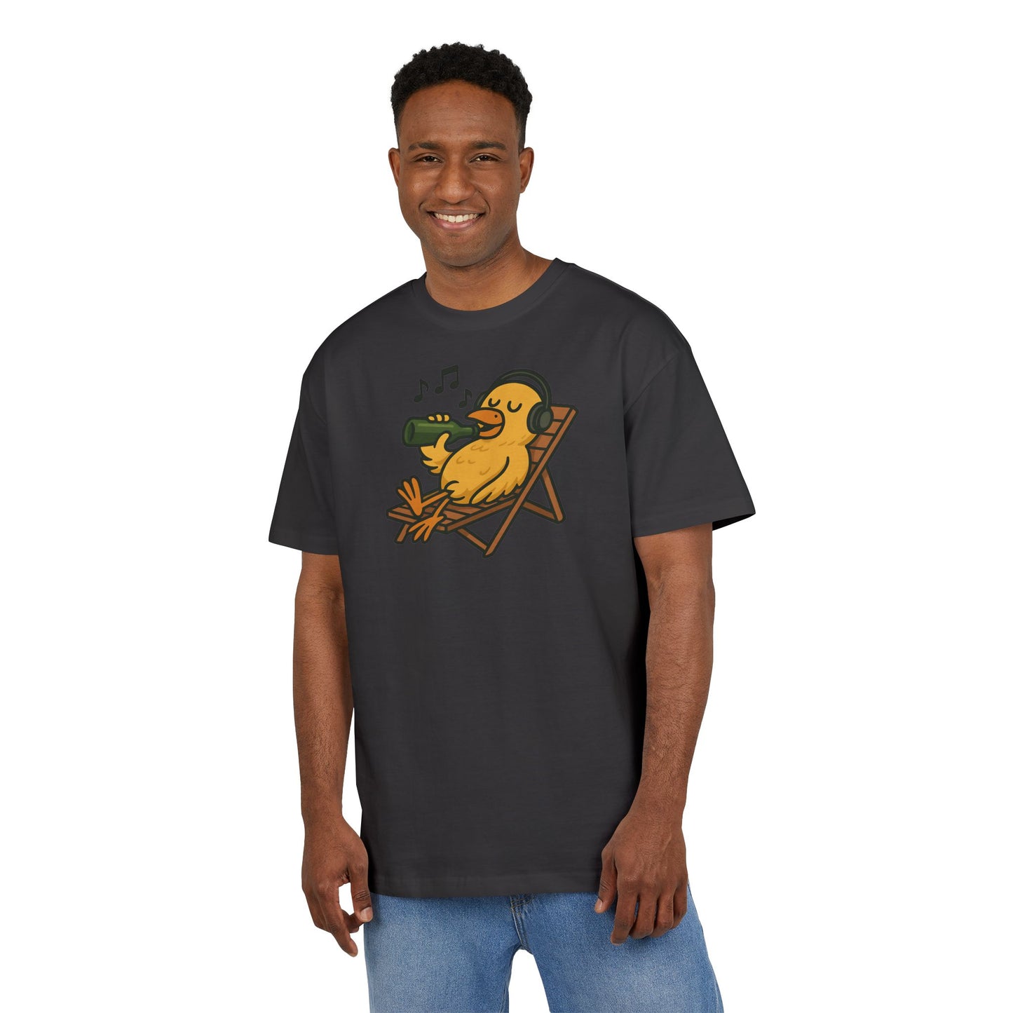 Chillente T-Shirt (Brustprint) – Lustiges Bier & Musik Motiv im Sommer-Look | Unisex Funshirt für Festival, Strand & Feierlaune