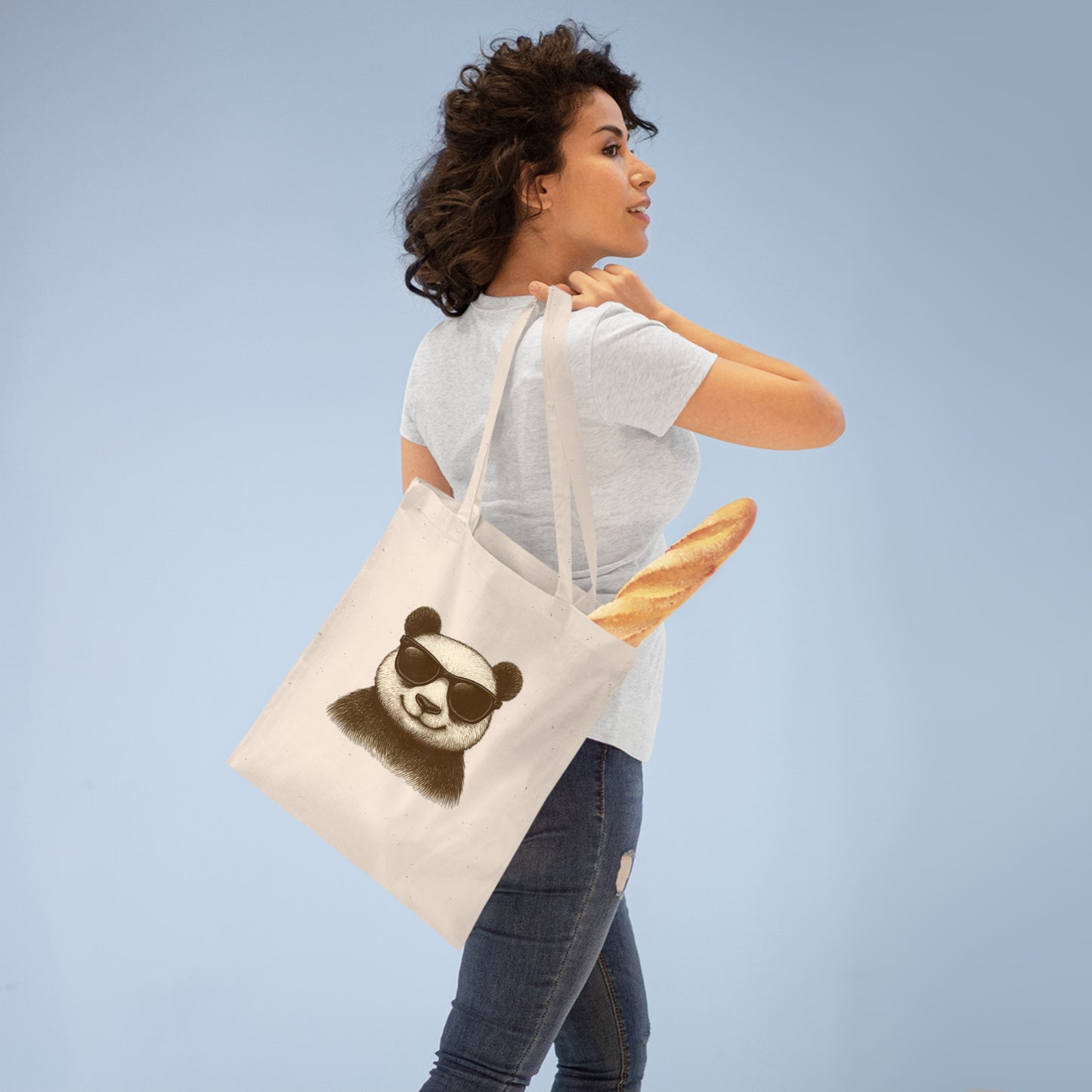 Panda Jutebeutel mit Sonnenbrille – Lustige Unisex Baumwolltasche für Alltag, Shopping & Pride