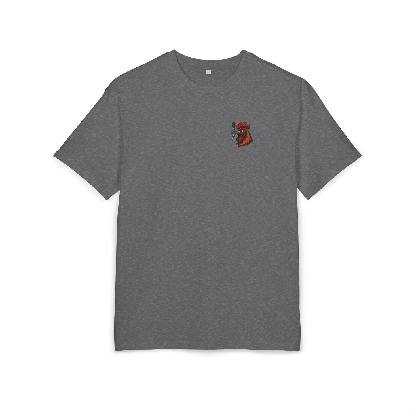 Bierhahn T-Shirt (Brustprint) – Lustiges Hahn mit Zapfhahn Motiv für Bierliebhaber & Grillfans – Unisex Funshirt