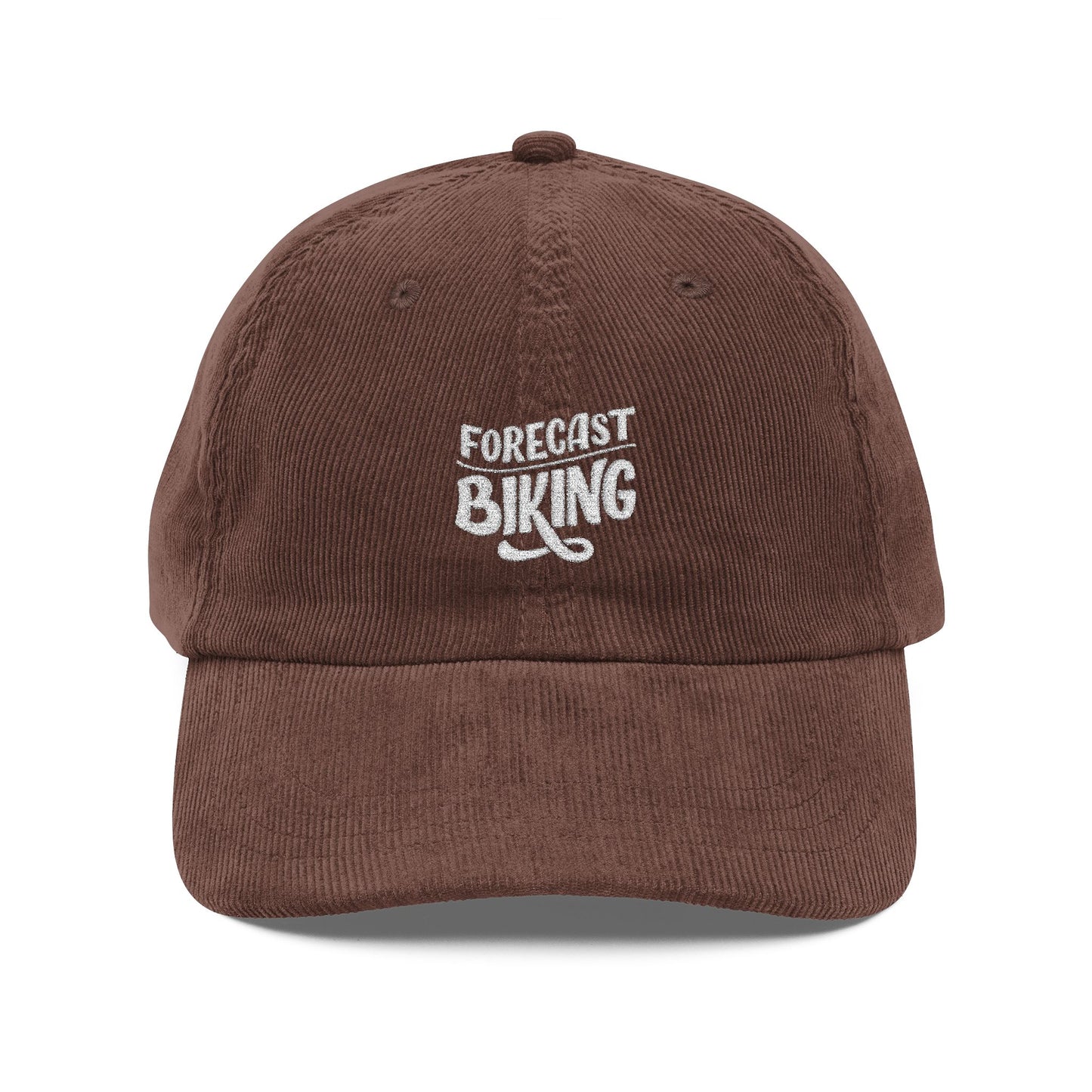 Forecast Biking Cord Cap – Retro Cord Basecap mit Stickerei - Good Vibes, Gift for Friends, Relaxed Fashion
