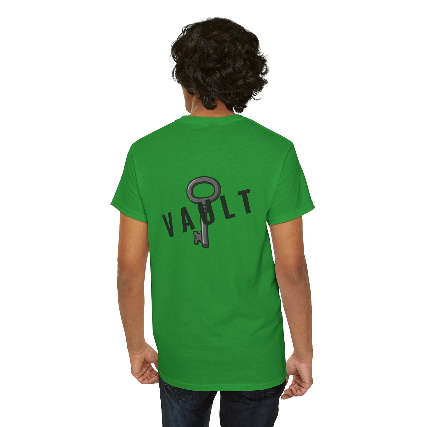 VAULT T-Shirt mit Schlüssel-Design (Rückenprint) – Unisex Heavy Cotton Tee | Nachhaltige Streetwear aus 100% Baumwolle