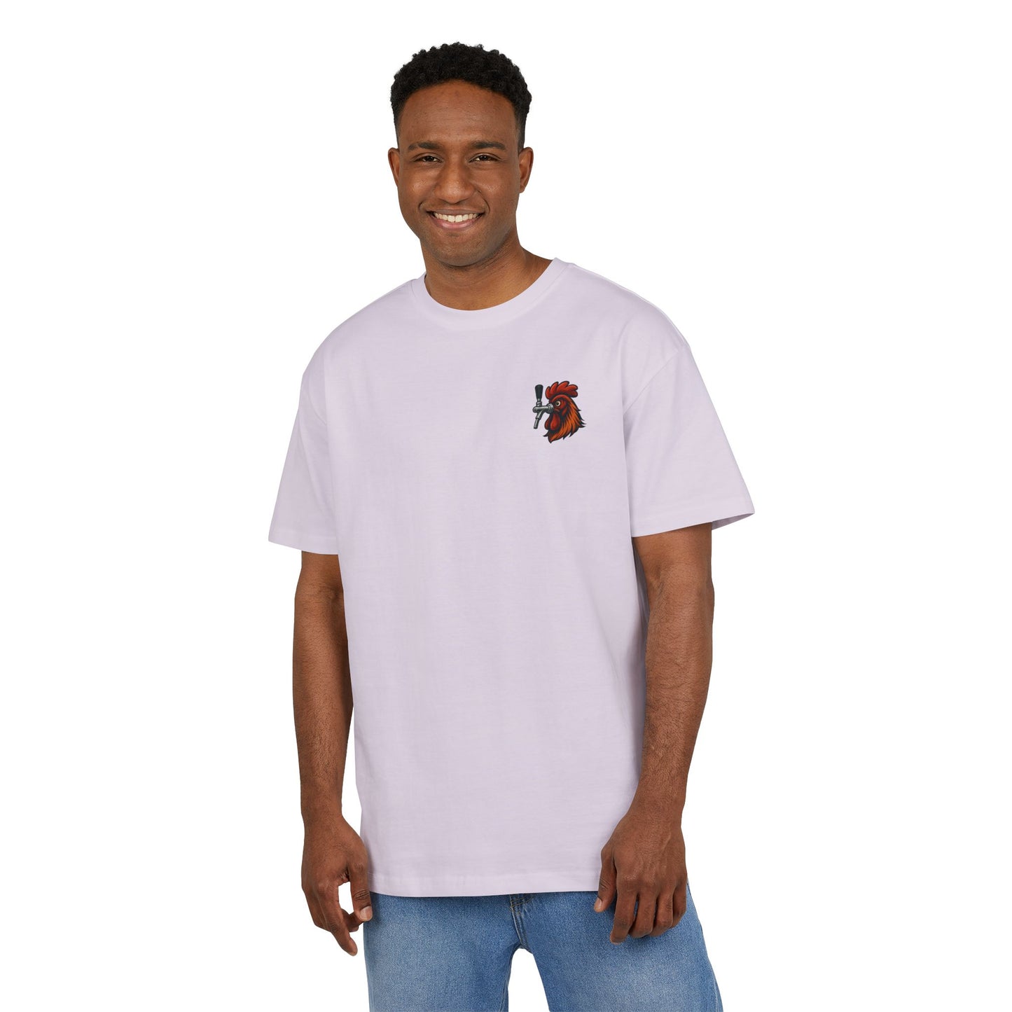 Bierhahn T-Shirt (Brustprint) – Lustiges Hahn mit Zapfhahn Motiv für Bierliebhaber & Grillfans – Unisex Funshirt