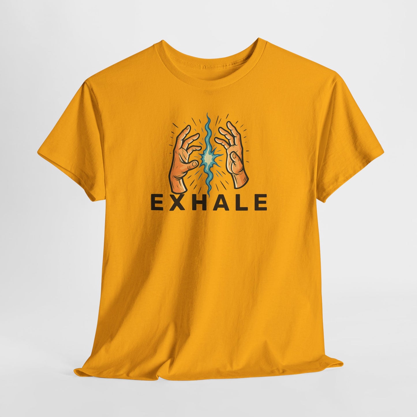 EXHALE T-Shirt (Brustprint) – Unisex Heavy Cotton Tee | Nachhaltige Streetwear mit Statement-Design