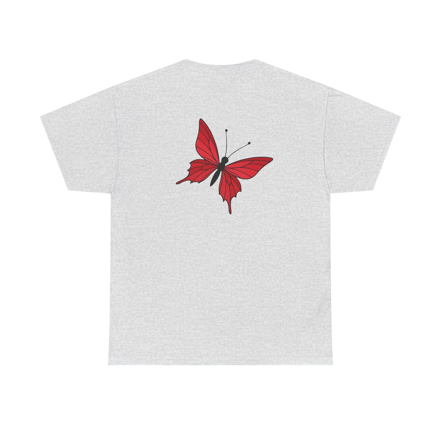 Roter Schmetterling T-Shirt Unisex – Ausdrucksstarkes Butterfly Design | Natur-inspiriertes Baumwollshirt für Damen & Herren