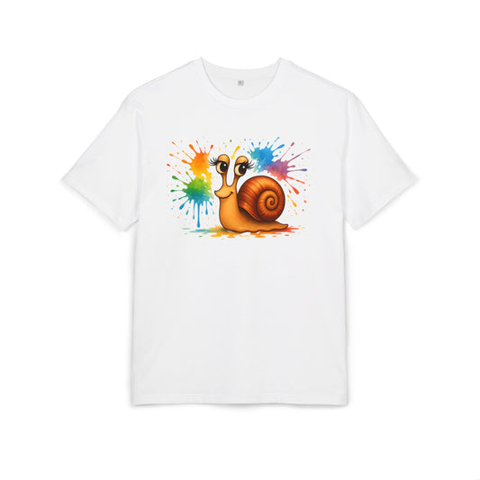 Bunte Schnecke T-Shirt (Brustprint) – Lustiges Unisex Shirt mit Farbklecks-Design für Tierfreunde & Kreative