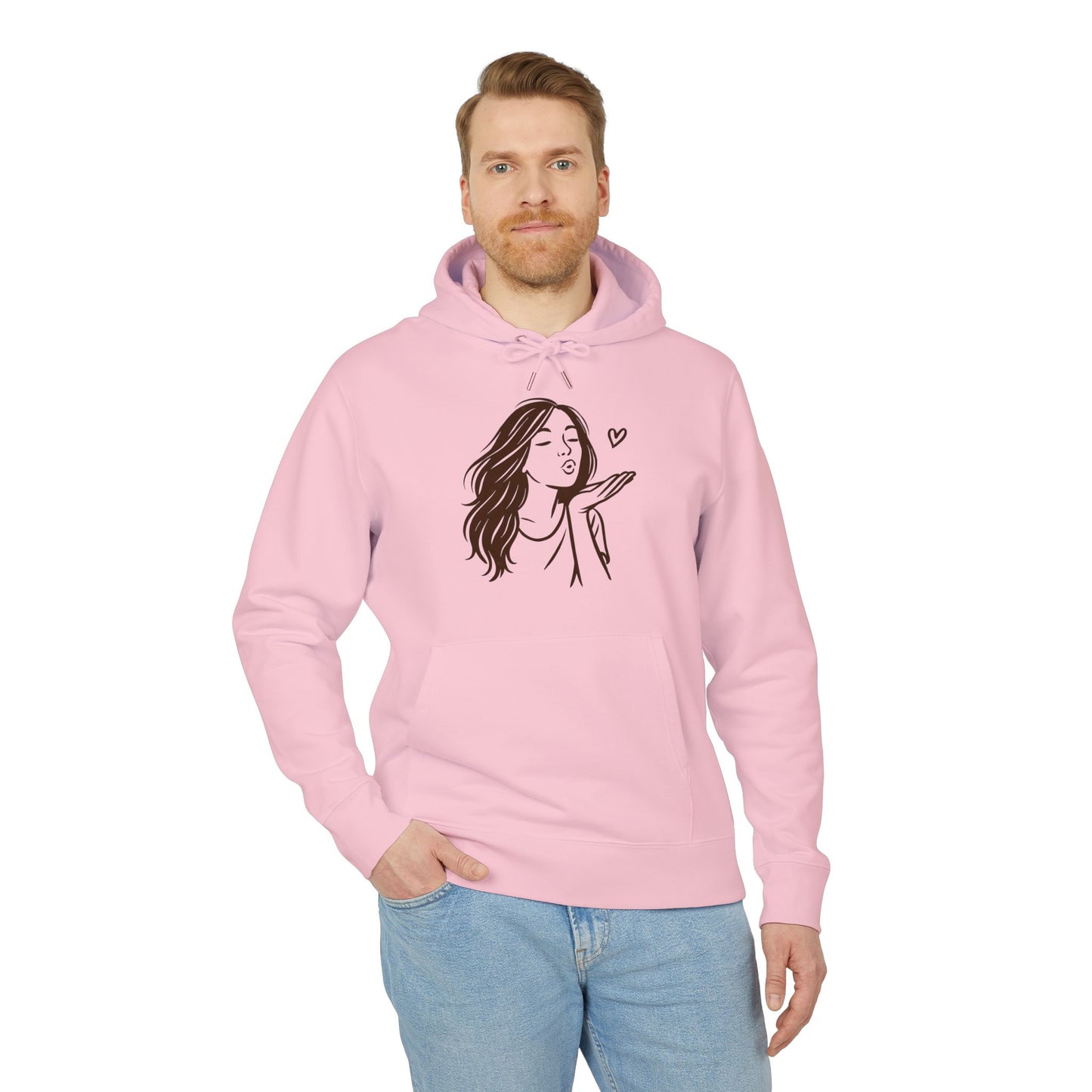 Kusshand Hoodie Unisex (Brustprint) – Romantischer Love Hoodie mit Herz Motiv, Stylisches Geschenk für Valentinstag & Paare