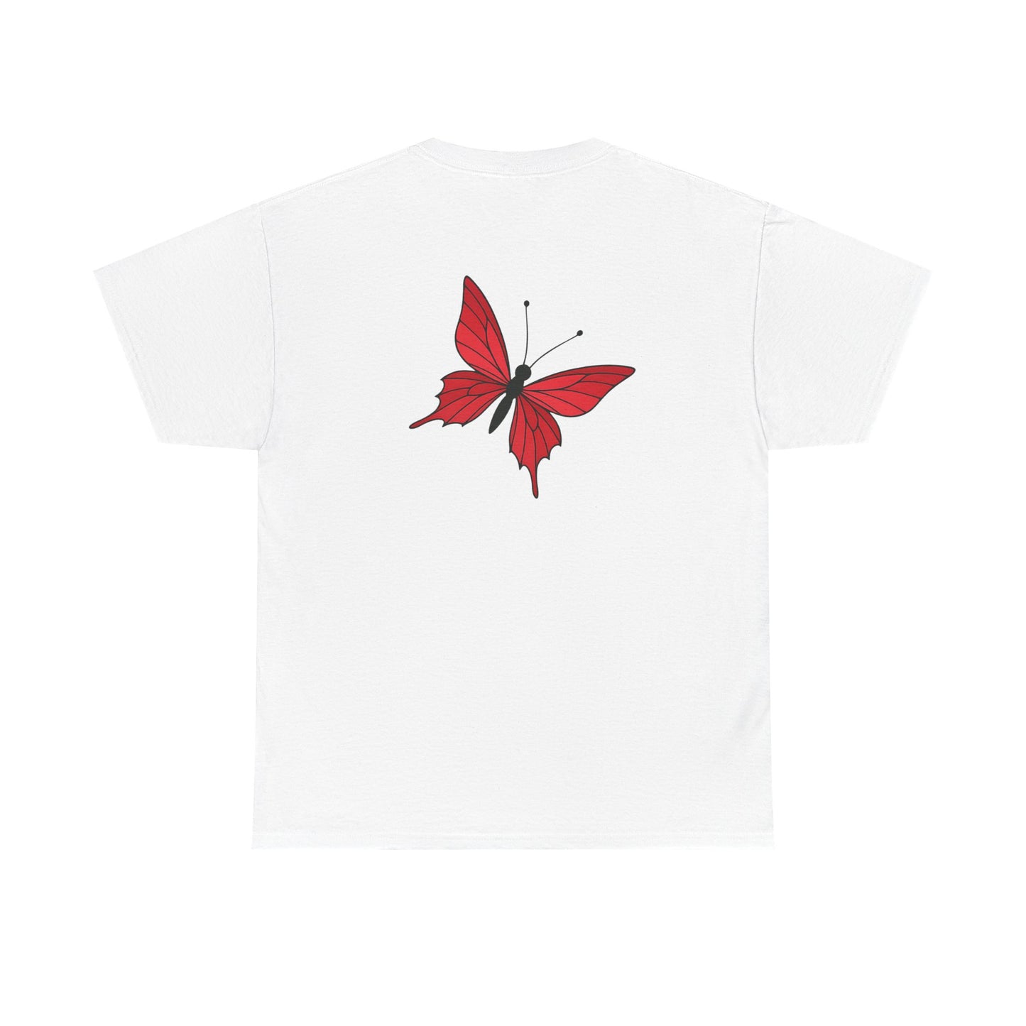 Roter Schmetterling T-Shirt Unisex – Ausdrucksstarkes Butterfly Design | Natur-inspiriertes Baumwollshirt für Damen & Herren