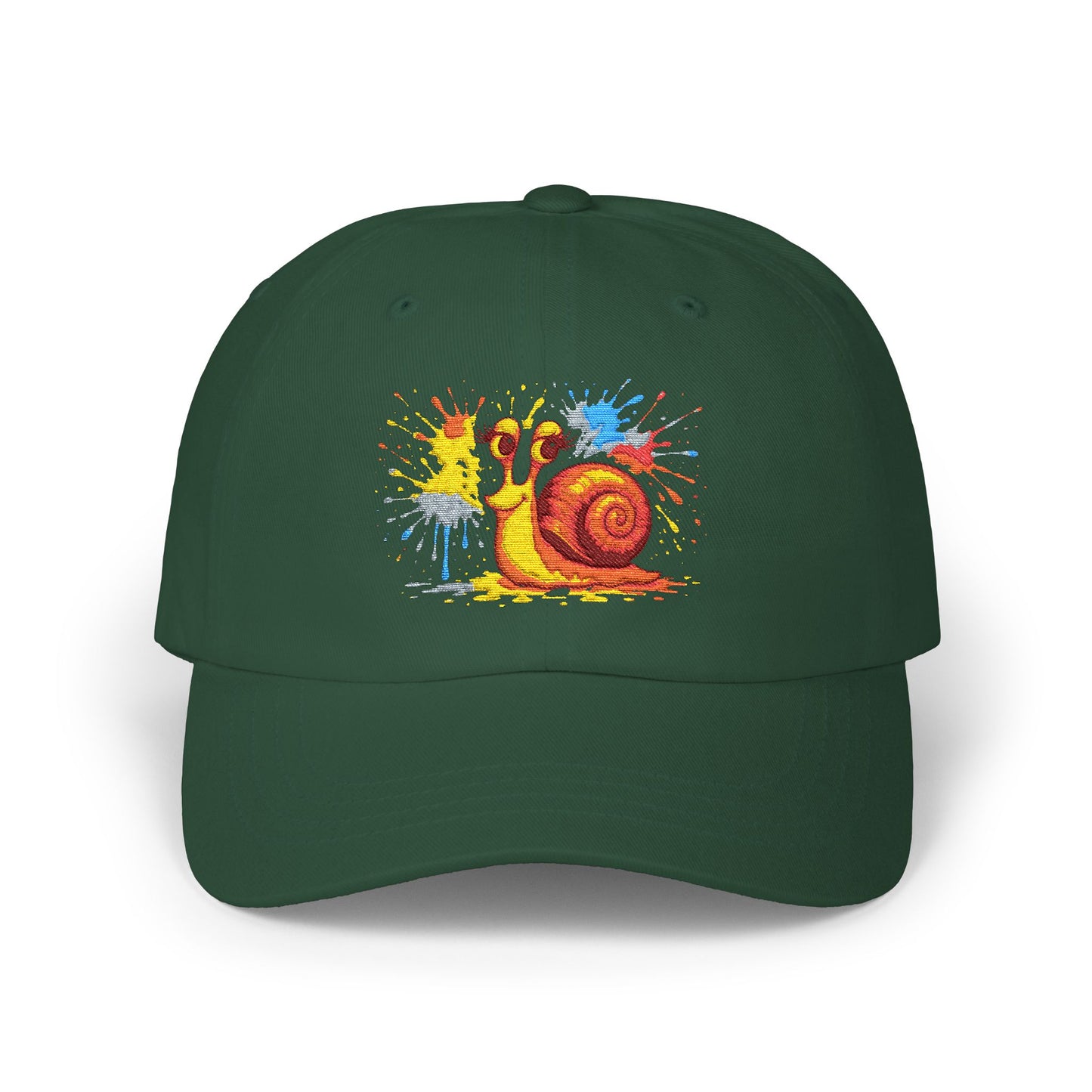 Schnecken Cap – Lustige Unisex Kappe mit buntem Farbklecks-Motiv für Alltag, Festivals & Streetwear