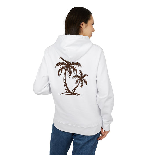 Palmen Hoodie Unisex (Rückenprint) – Tropischer Kapuzenpullover im Strand-Design | Sommerlicher Boho Look aus Baumwolle