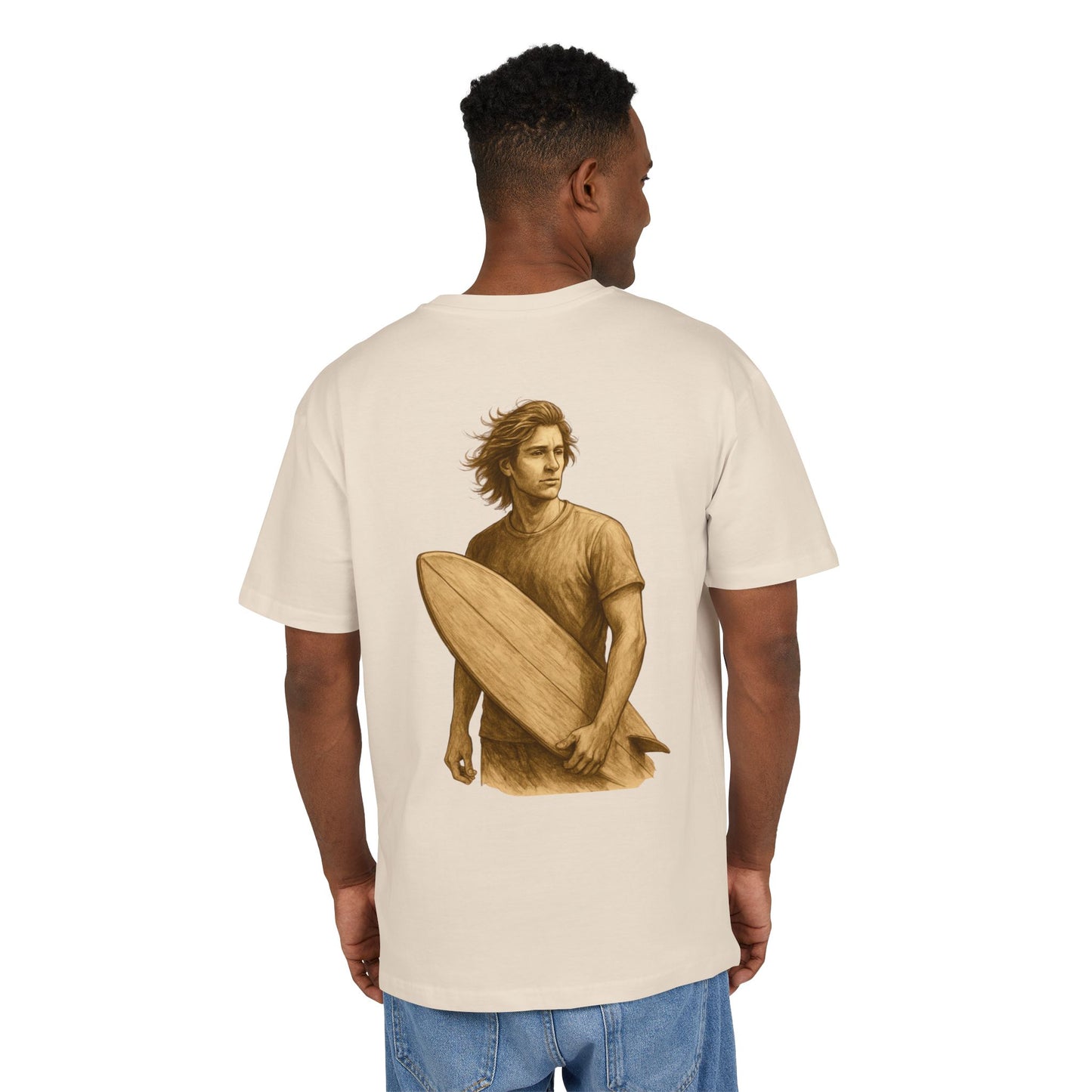 Retro Surfer T-Shirt (Brustprint) – Vintage Beach Style für Wellenreiter & Ocean-Lovers