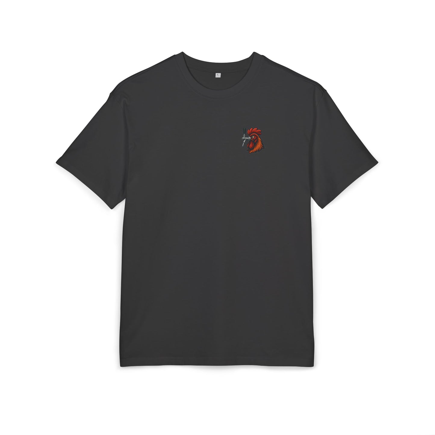 Bierhahn T-Shirt (Brustprint) – Lustiges Hahn mit Zapfhahn Motiv für Bierliebhaber & Grillfans – Unisex Funshirt