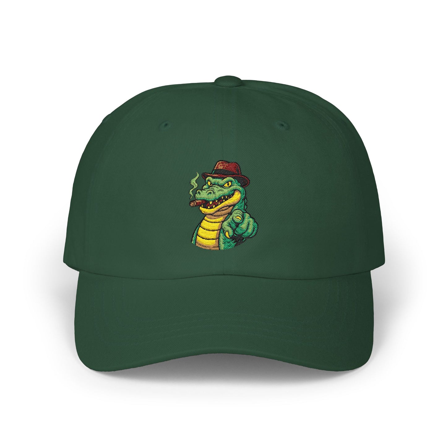 Gangster Alligator Cap – Coole Unisex Baseballcap mit Krokodil, Zigarre & Comic Design