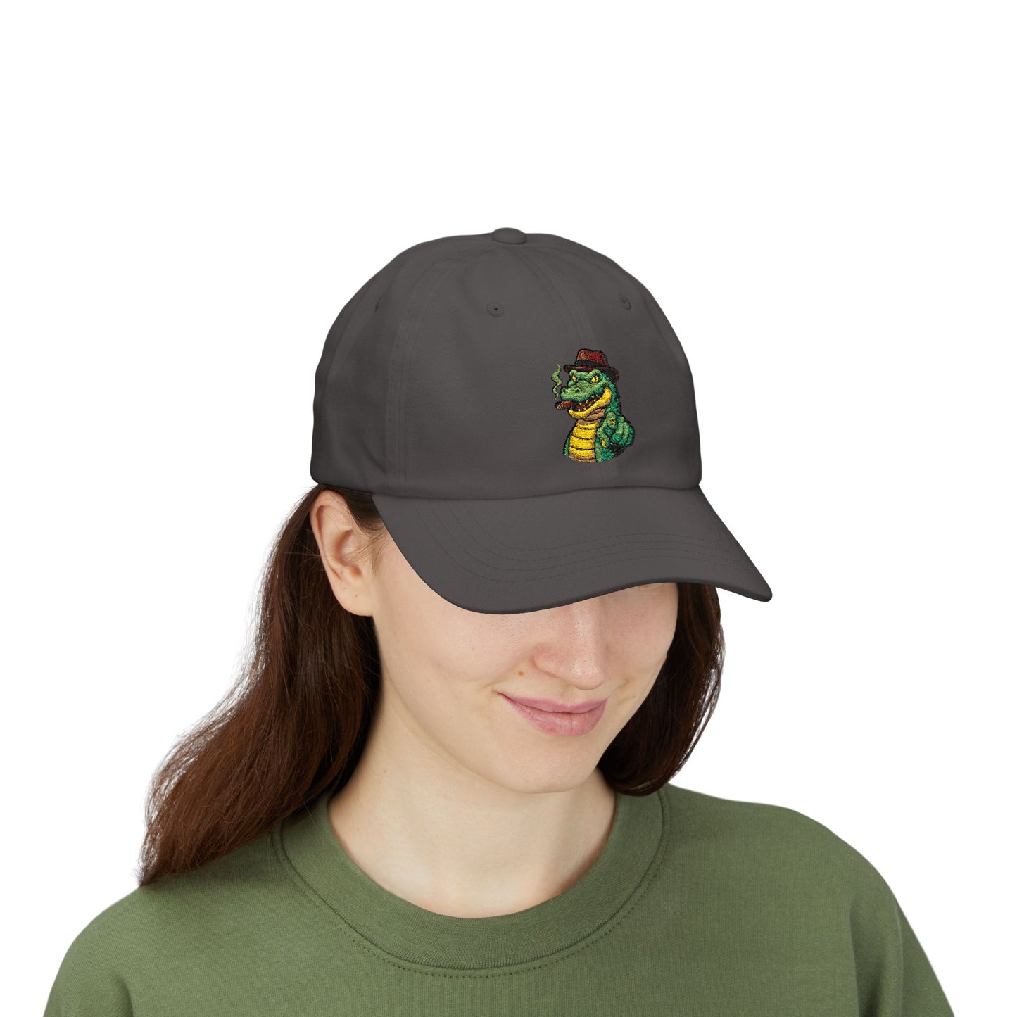 Gangster Alligator Cap – Coole Unisex Baseballcap mit Krokodil, Zigarre & Comic Design