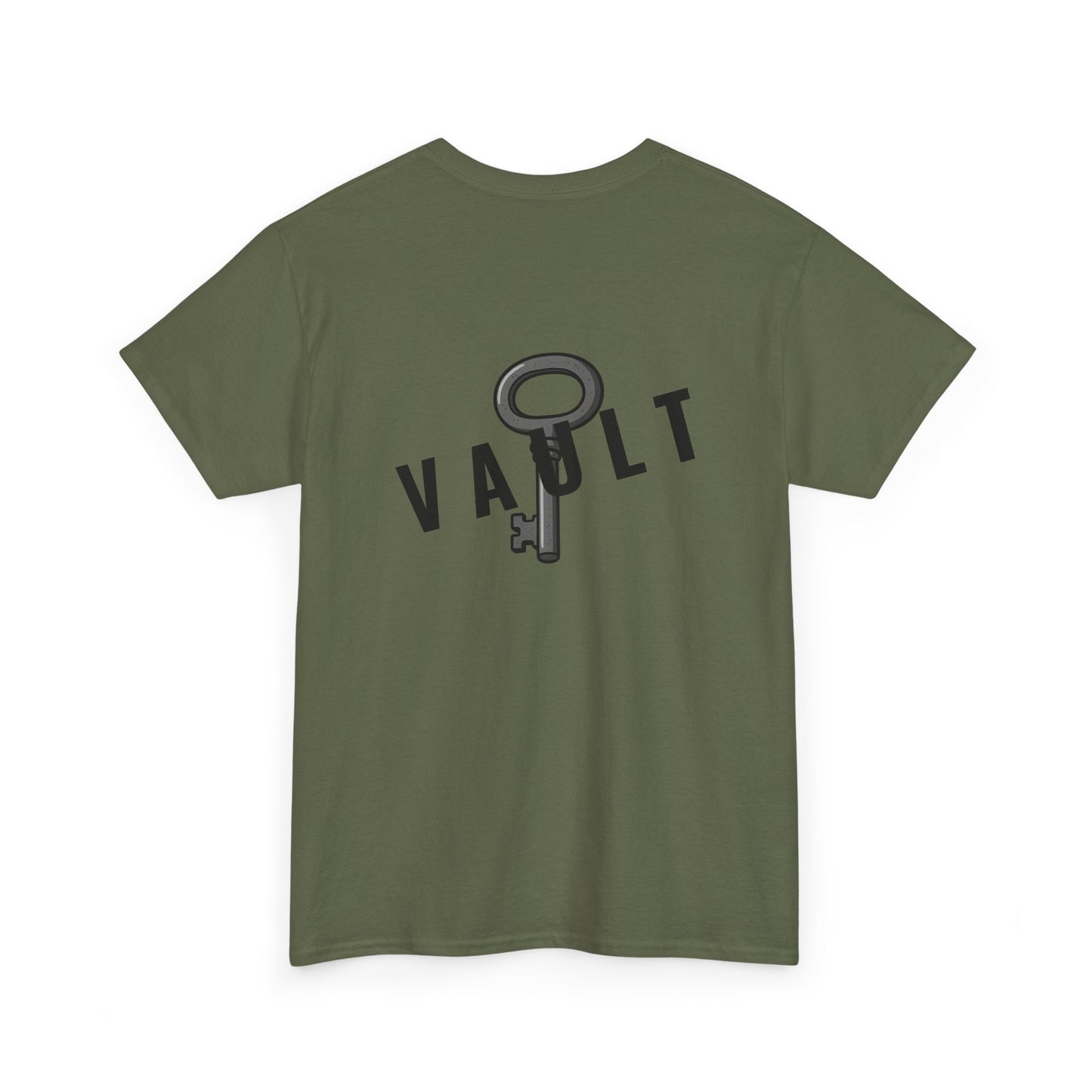 VAULT T-Shirt mit Schlüssel-Design (Rückenprint) – Unisex Heavy Cotton Tee | Nachhaltige Streetwear aus 100% Baumwolle