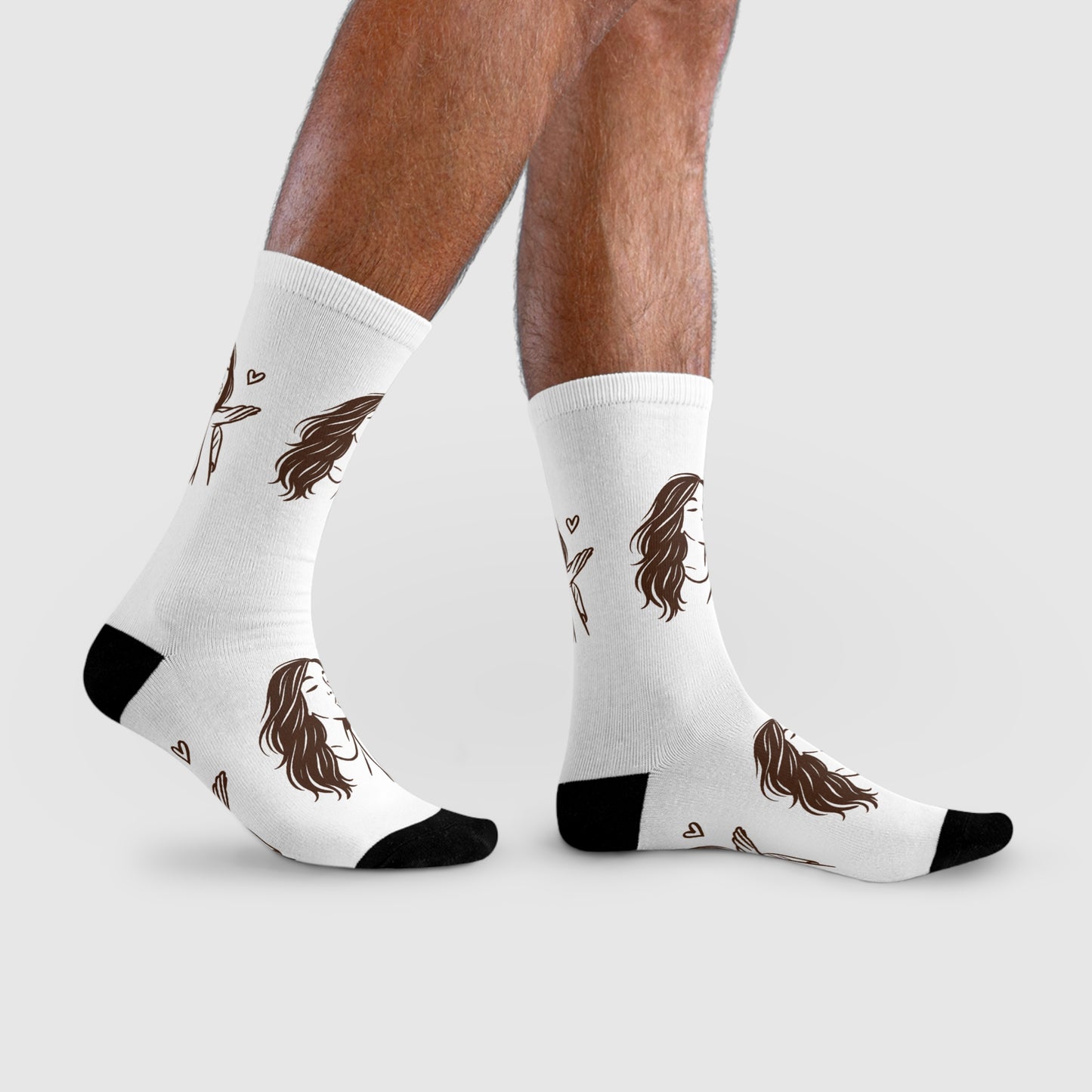 Kusshand Socken – Stylische Unisex Socken mit romantischem Kuss & Herz Motiv