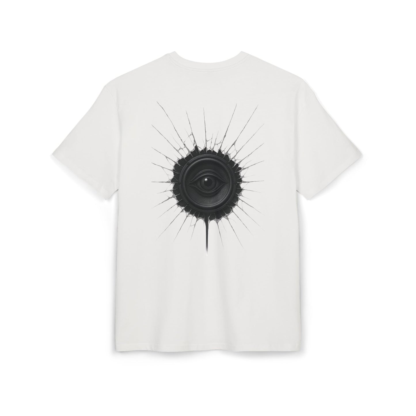 Surreal Sound T-Shirt – Lautsprecher mit Auge Design im Black & White Look – Unisex Streetwear für Musik- & Kunstfans