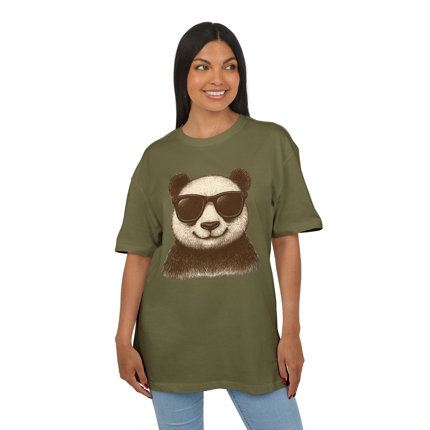 Cooler Panda T-Shirt (Brustprint) – Stylisches Unisex Shirt mit Sonnenbrillen-Motiv im Retro Look