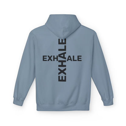 EXHALE Hoodie – Unisex Fleece Kapuzenpullover | Nachhaltige Streetwear mit Achtsamkeits-Statement