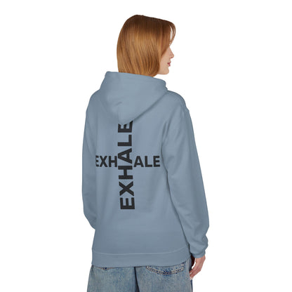 EXHALE Hoodie – Unisex Fleece Kapuzenpullover | Nachhaltige Streetwear mit Achtsamkeits-Statement
