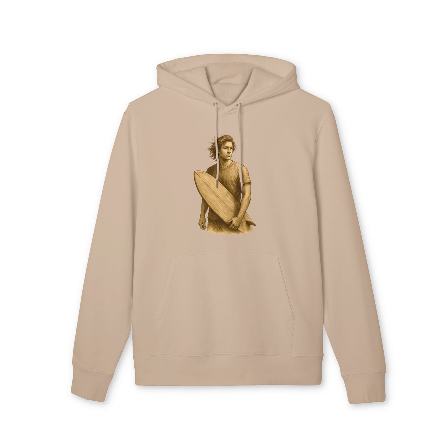 Surfer Hoodie Unisex (Brustprint) – Oversized Kapuzenpullover mit Surfer-Print | Retro Beach Style für Männer & Frauen