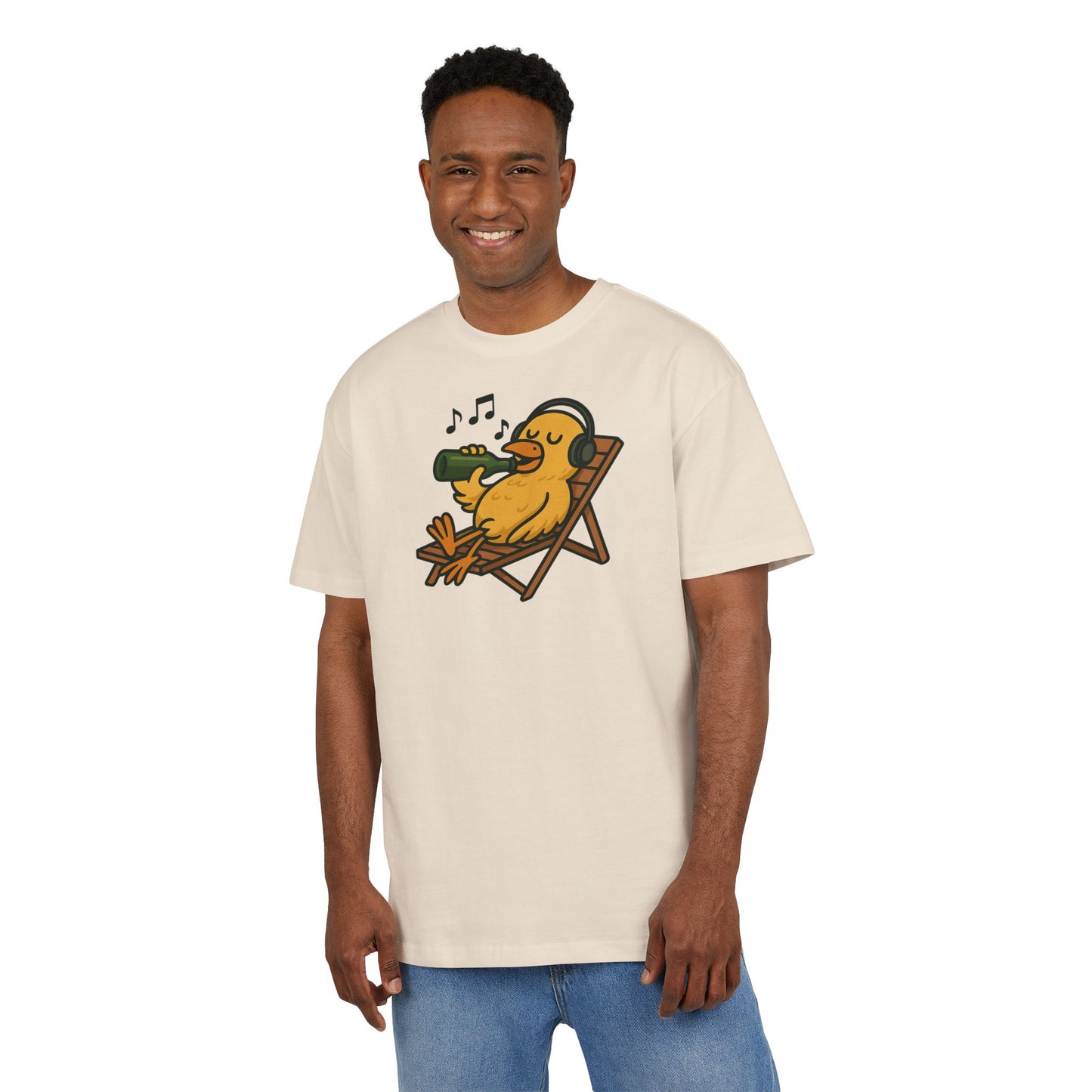 Chillente T-Shirt (Brustprint) – Lustiges Bier & Musik Motiv im Sommer-Look | Unisex Funshirt für Festival, Strand & Feierlaune