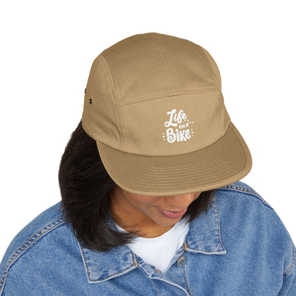 Life on a Bike – 5-Panel Cap mit Stickerei