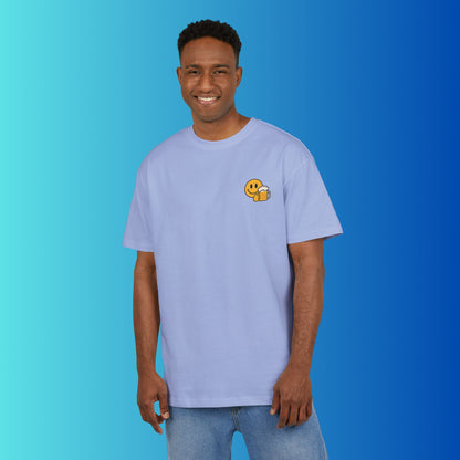 Smiley mit Bier (Brustprint) – Lustiges Party T-Shirt für Bierliebhaber | Unisex Funshirt