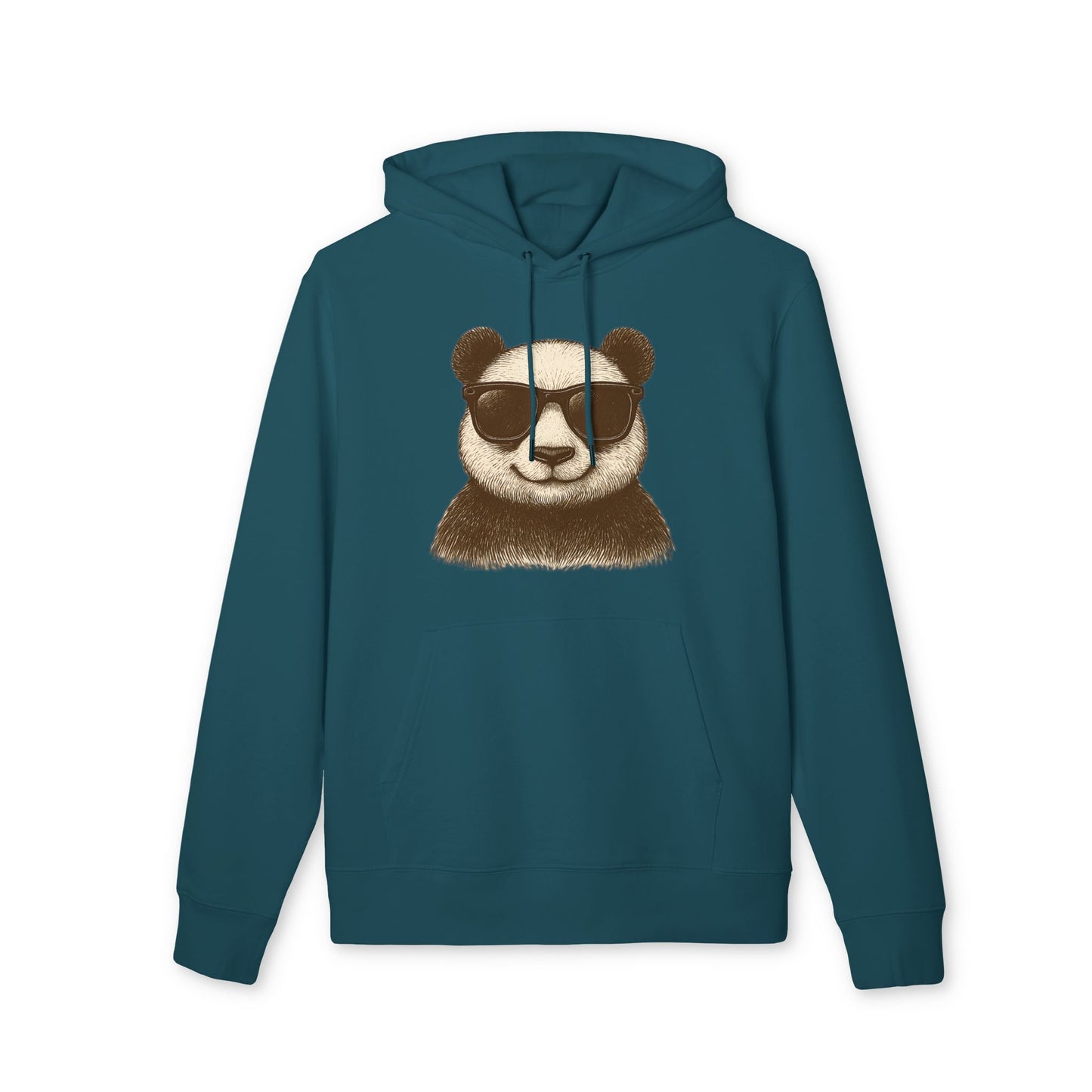 Panda Hoodie mit Sonnenbrille (Brustprint) – Cooler Unisex Kapuzenpullover im Oversize Streetwear Look